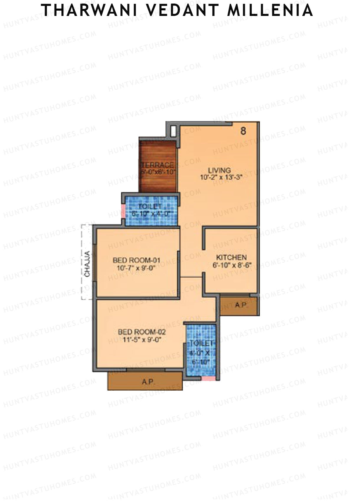 Tharwani Vedant Millenia Tower B Unit 8 Floor Plan