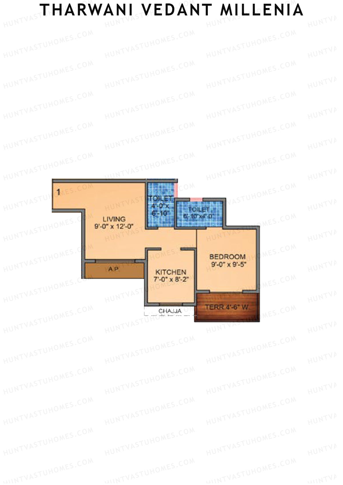 Tharwani Vedant Millenia Tower C Unit 1 Floor Plan
