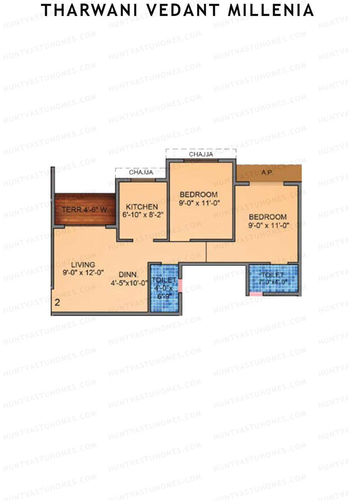 Tharwani Vedant Millenia Tower C Unit 2 Floor Plan