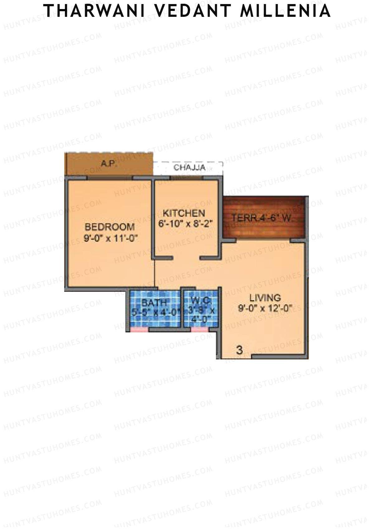 Tharwani Vedant Millenia Tower C Unit 3 Floor Plan
