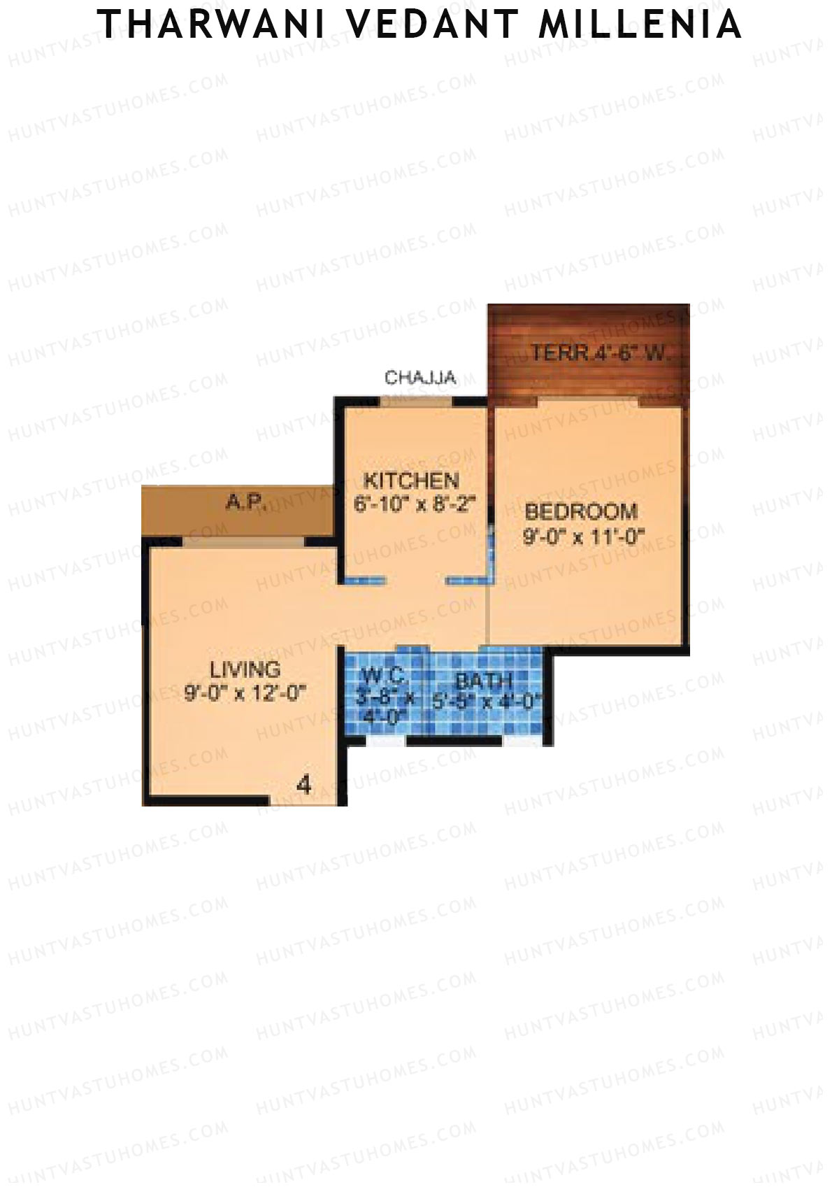 Tharwani Vedant Millenia Tower C Unit 4 Floor Plan
