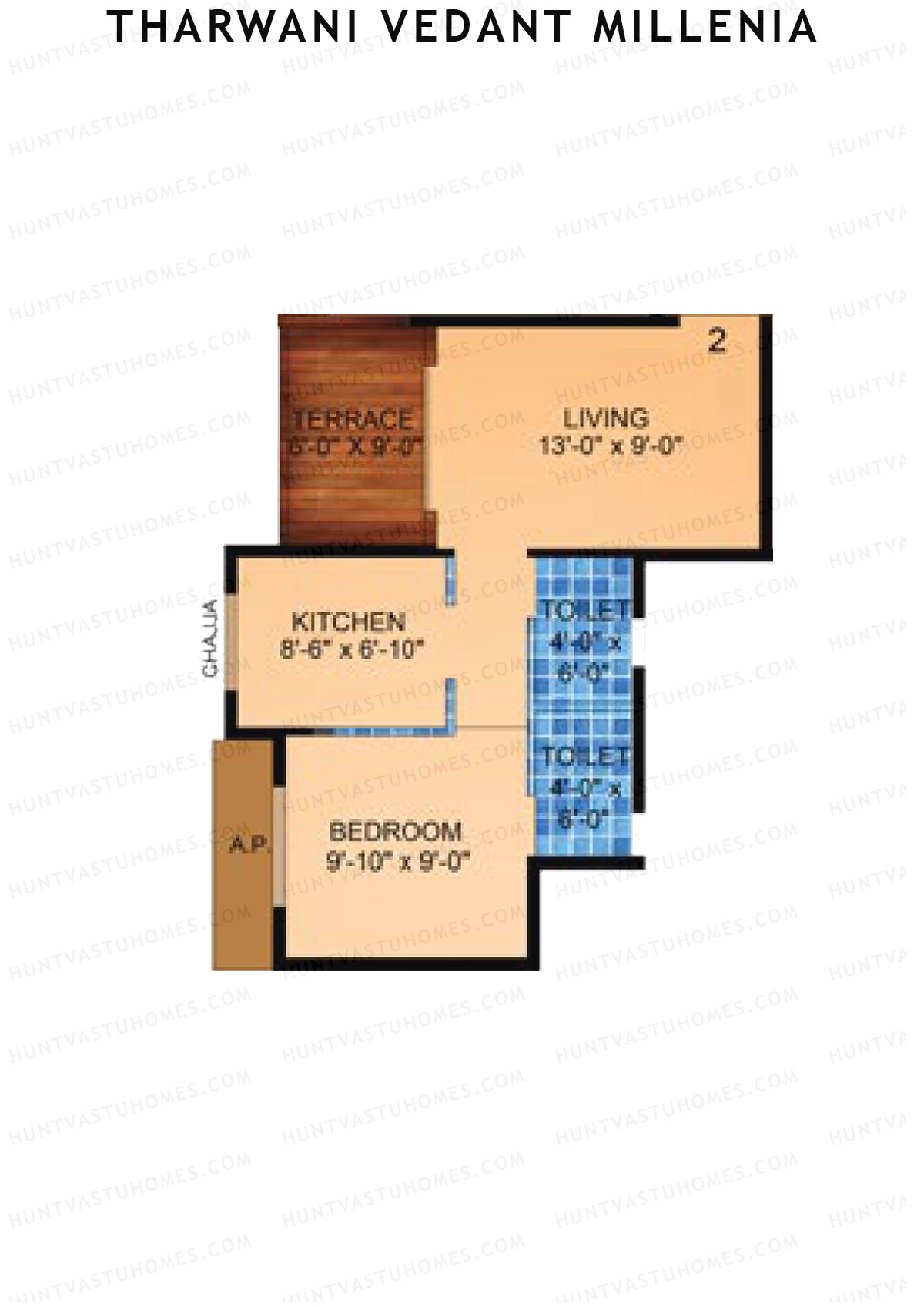Tharwani Vedant Millenia Tower D Unit 2 Floor Plan