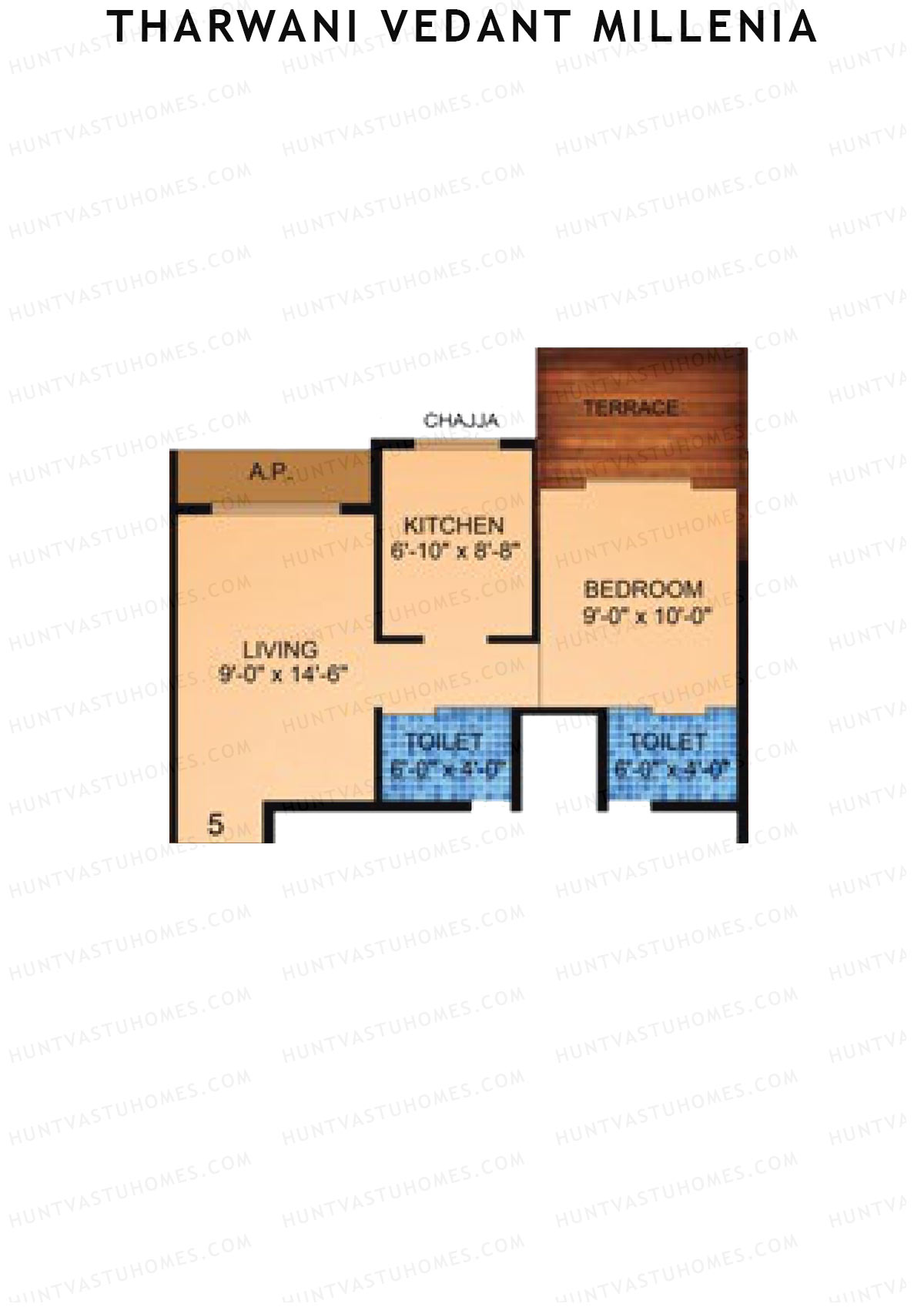 Tharwani Vedant Millenia Tower D Unit 5 Floor Plan