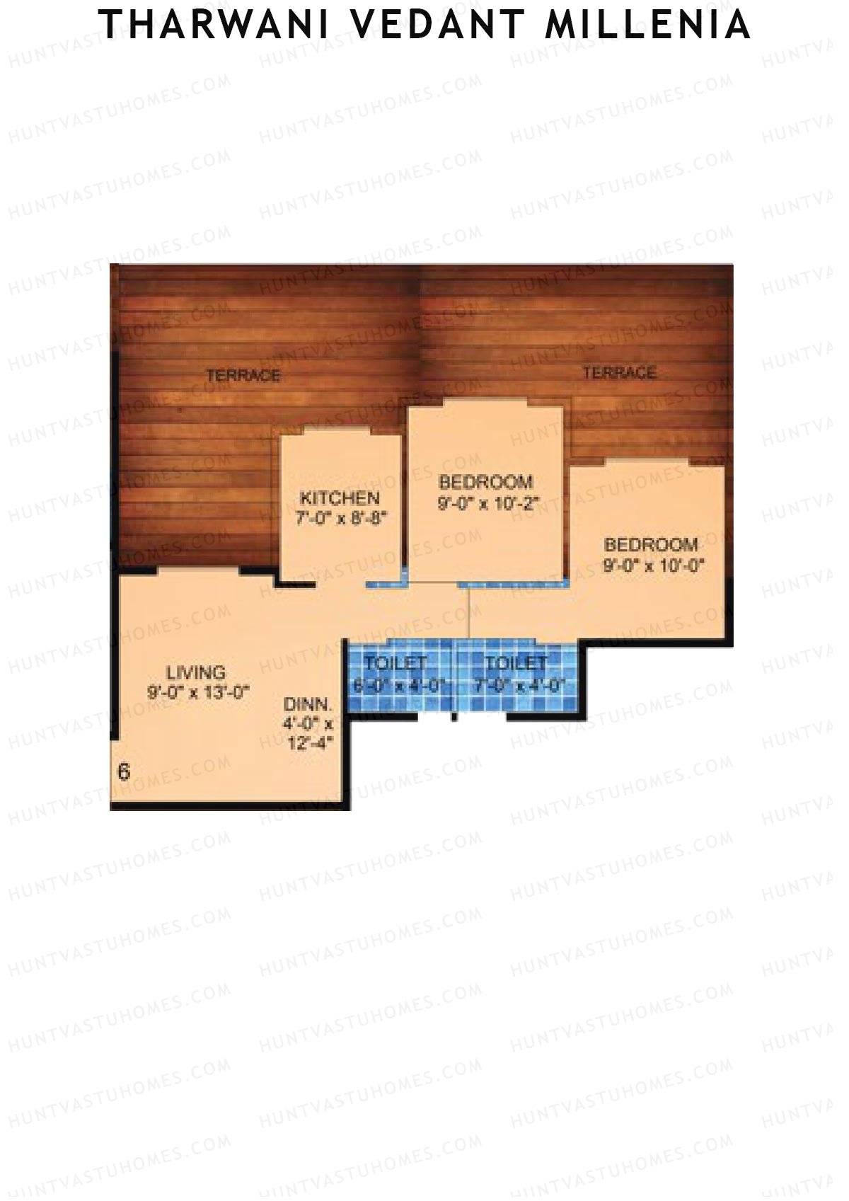 Tharwani Vedant Millenia Tower D Unit 6 Floor Plan