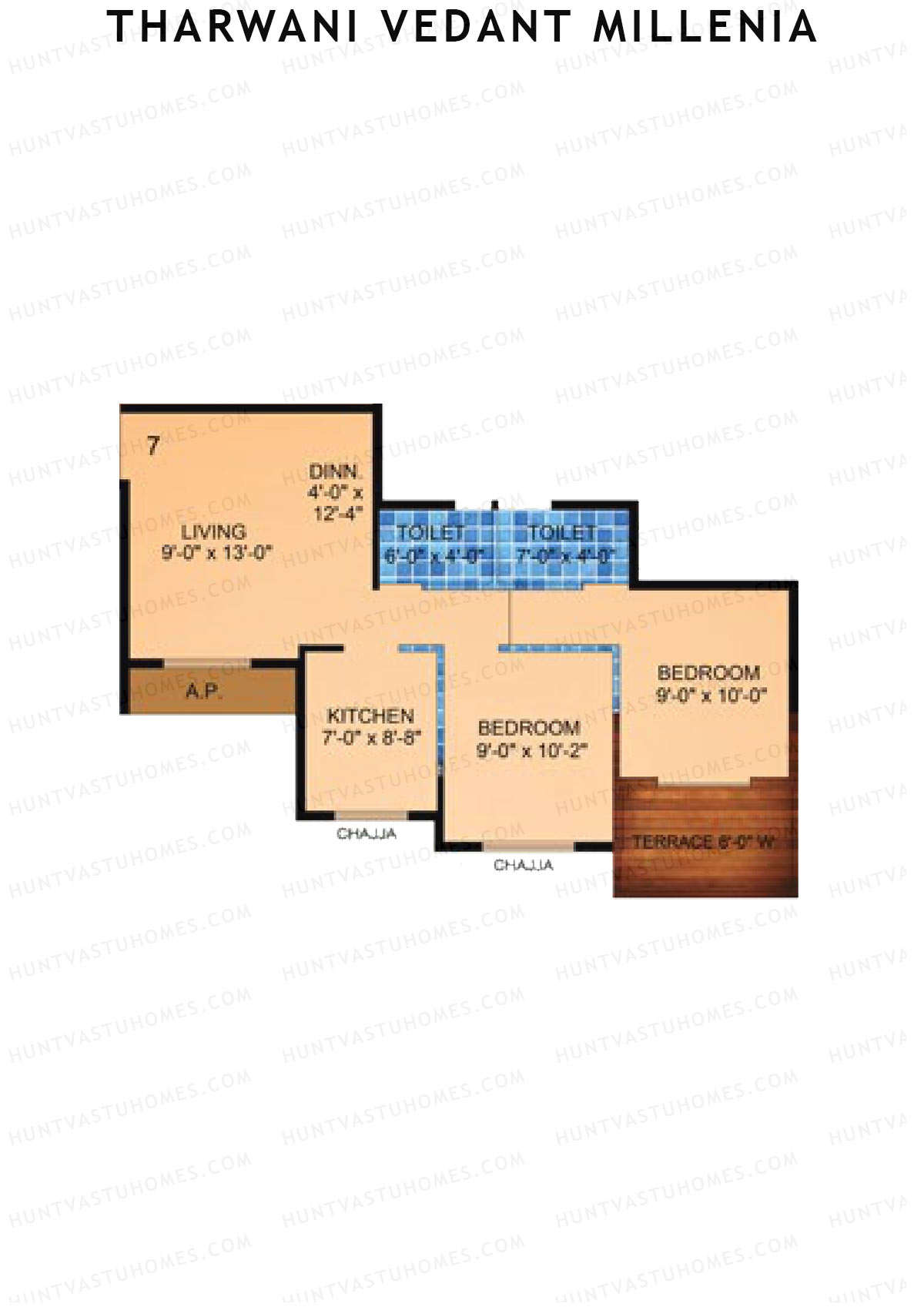 Tharwani Vedant Millenia Tower D Unit 7 Floor Plan
