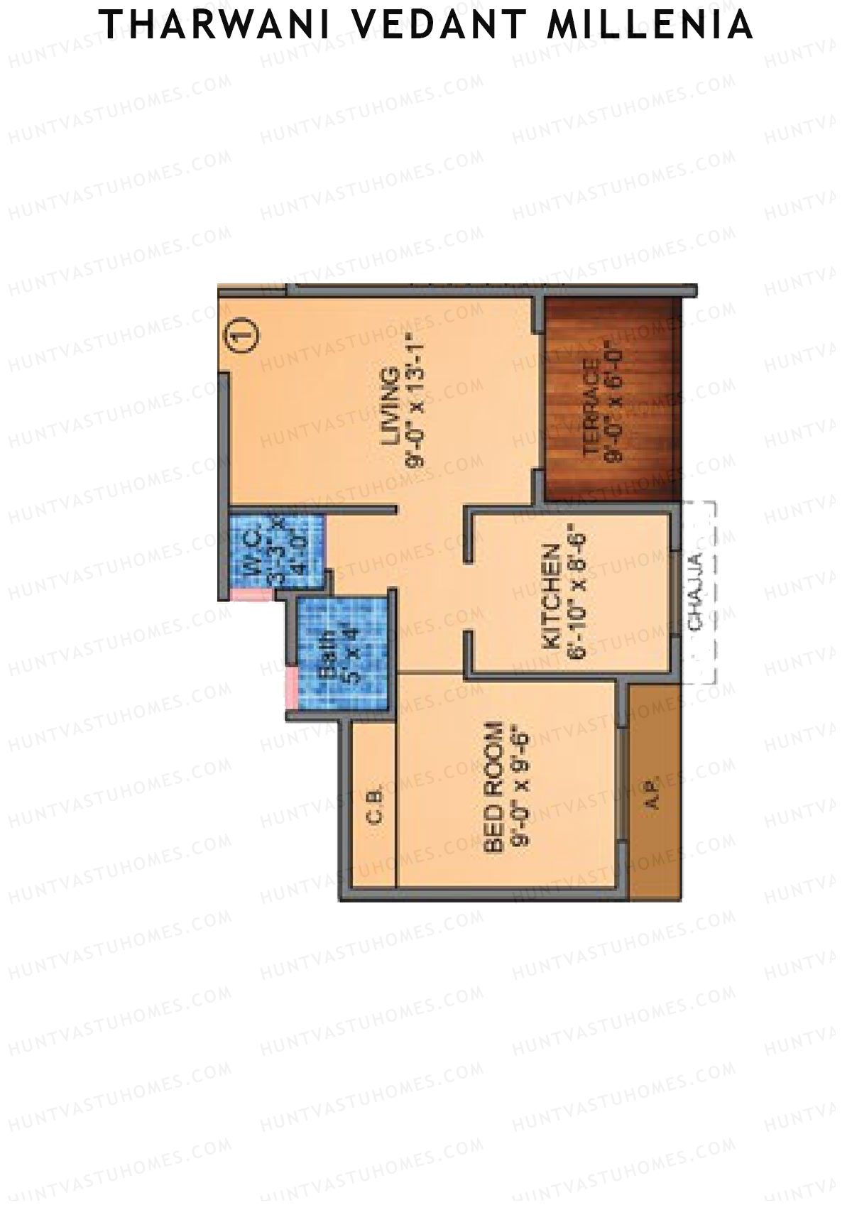 Tharwani Vedant Millenia Tower E Unit 1 Floor Plan