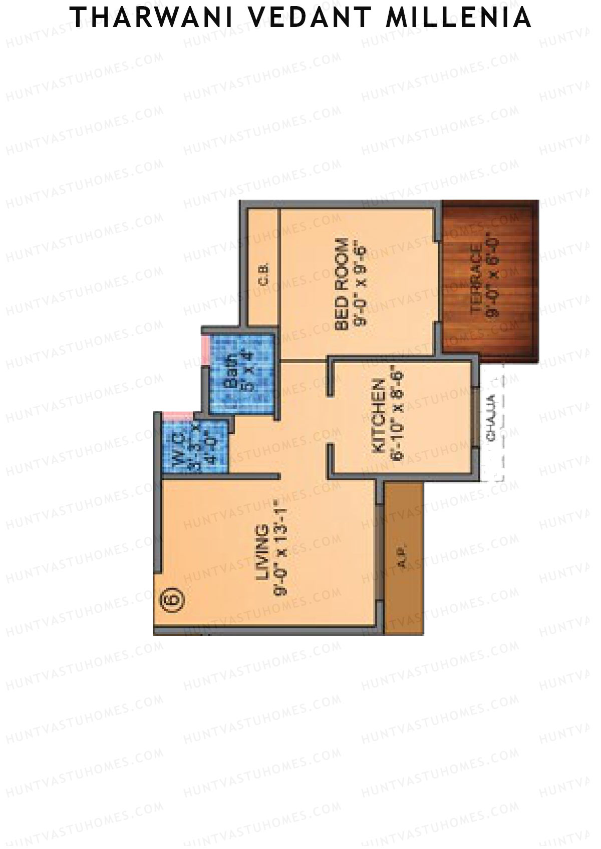 Tharwani Vedant Millenia Tower E Unit 6 Floor Plan