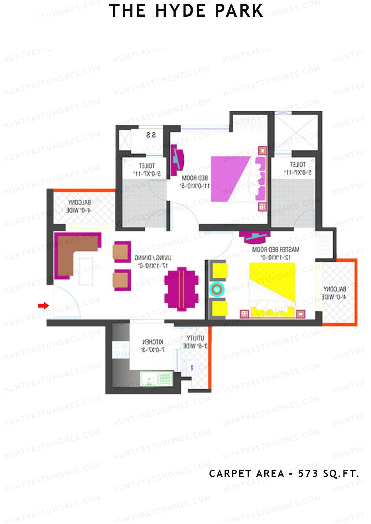 The Hyde Park Tower O Unit 2 Floor Plan