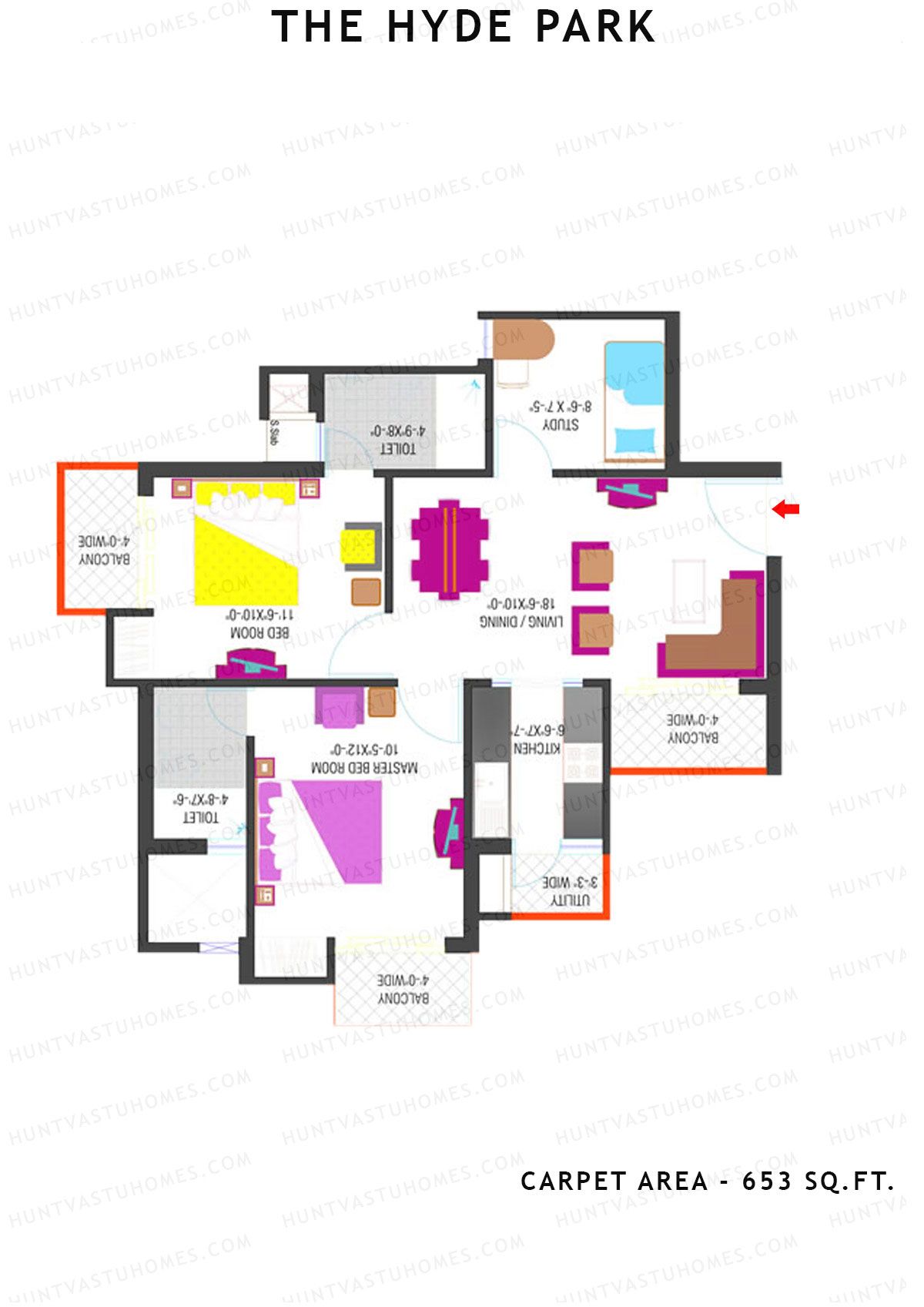 The Hyde Park Tower O Unit 3 Floor Plan