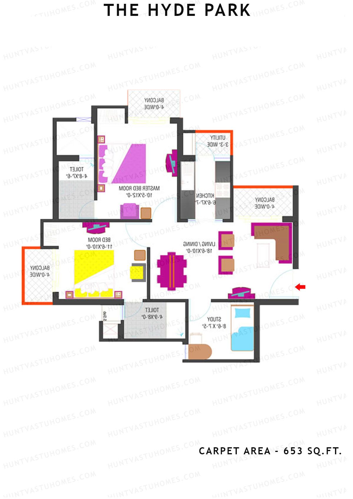 The Hyde Park Tower O Unit 4 Floor Plan