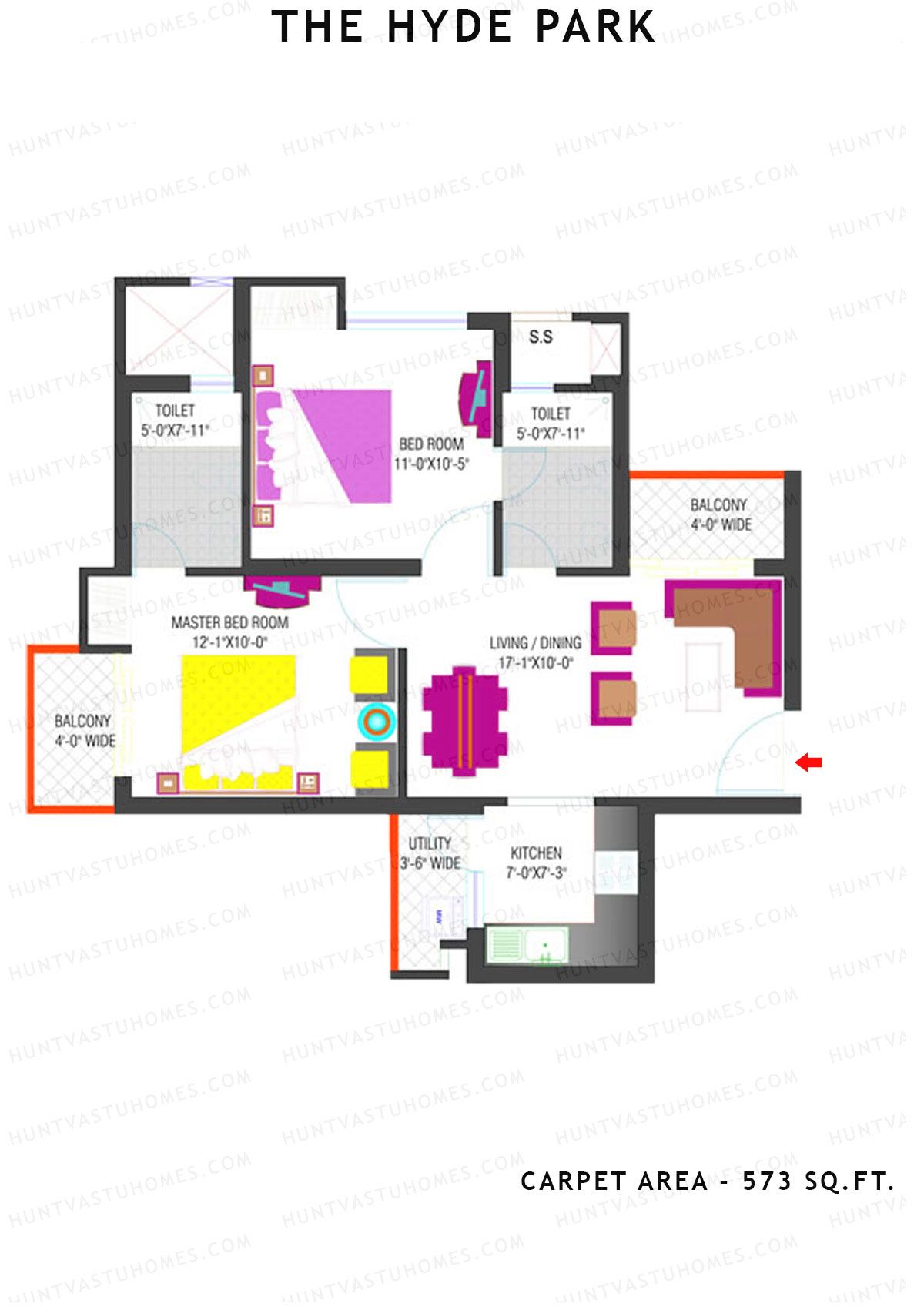 The Hyde Park Tower P Unit 4 Floor Plan