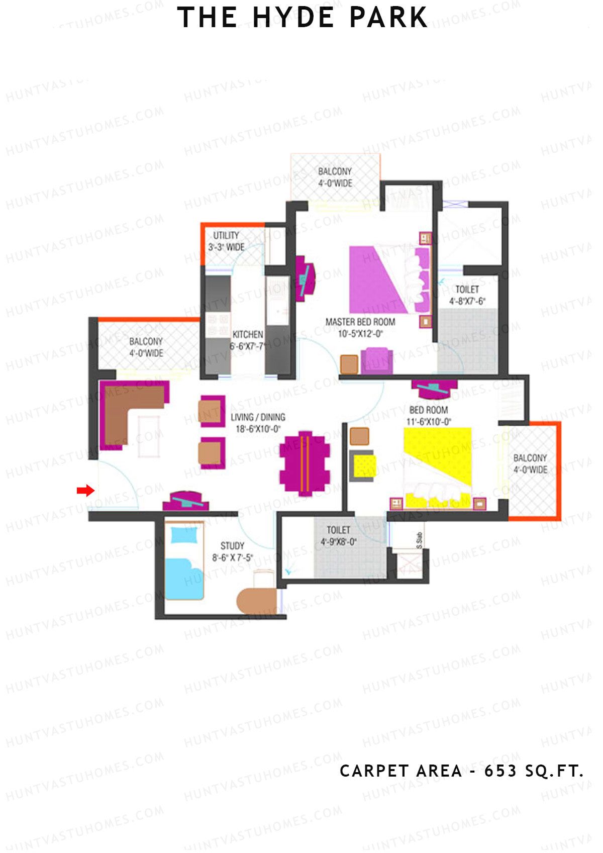 The Hyde Park Tower Q Unit 1 Floor Plan