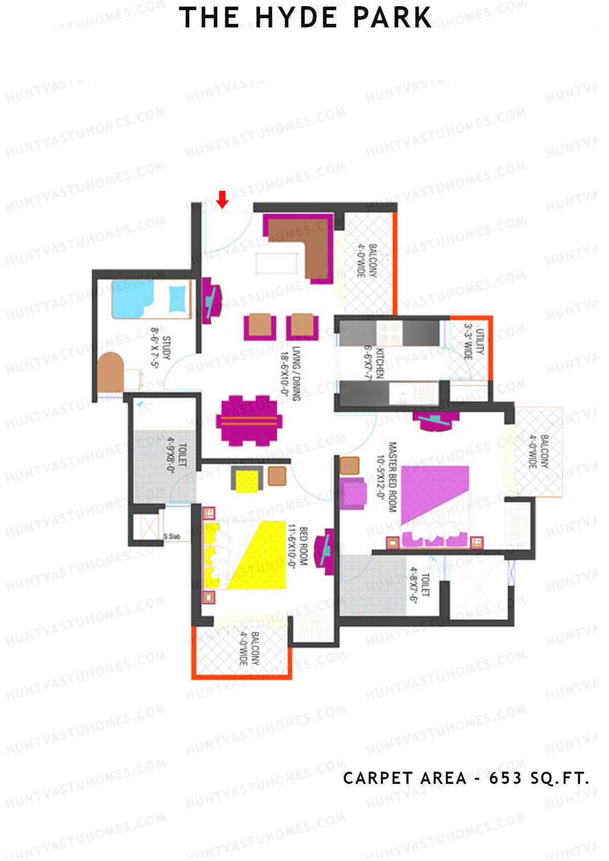 The Hyde Park Tower X Unit 2 Floor Plan