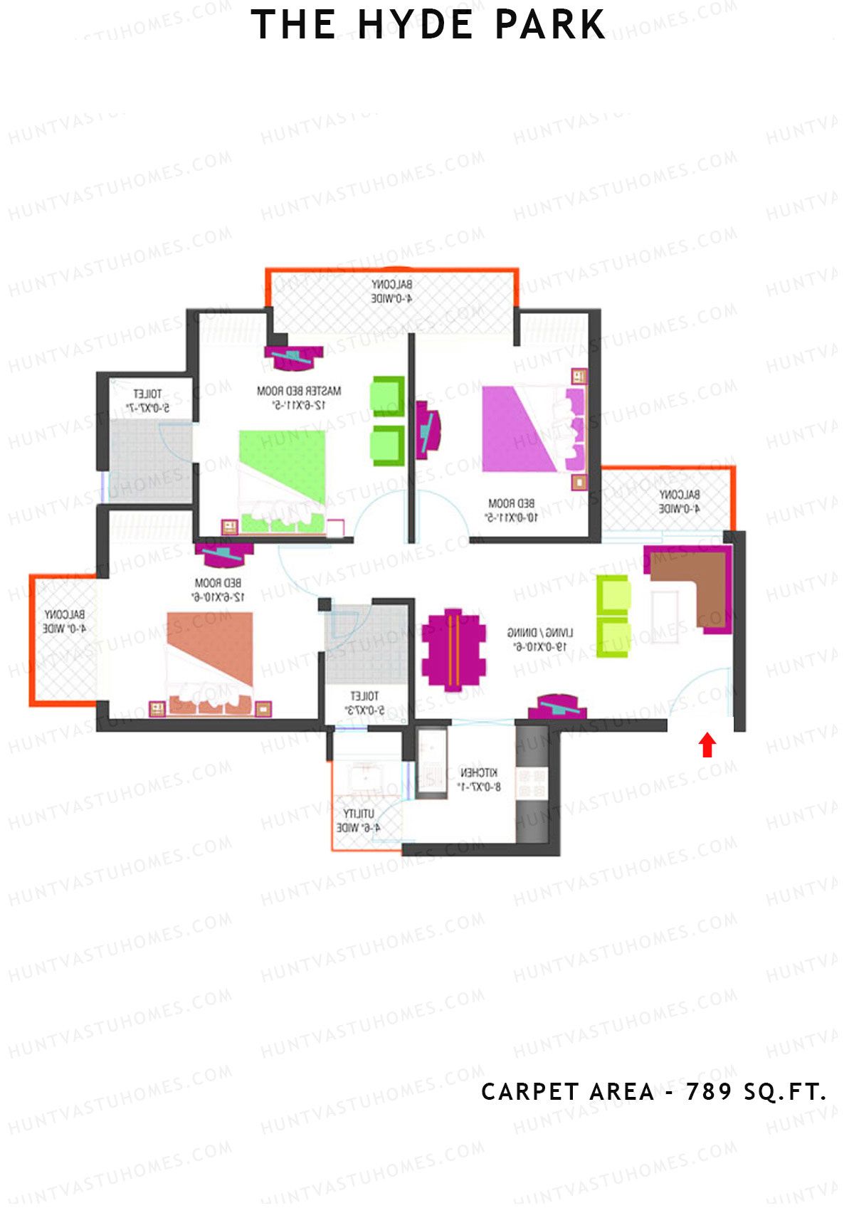 The Hyde Park Tower H Unit 4 Floor Plan
