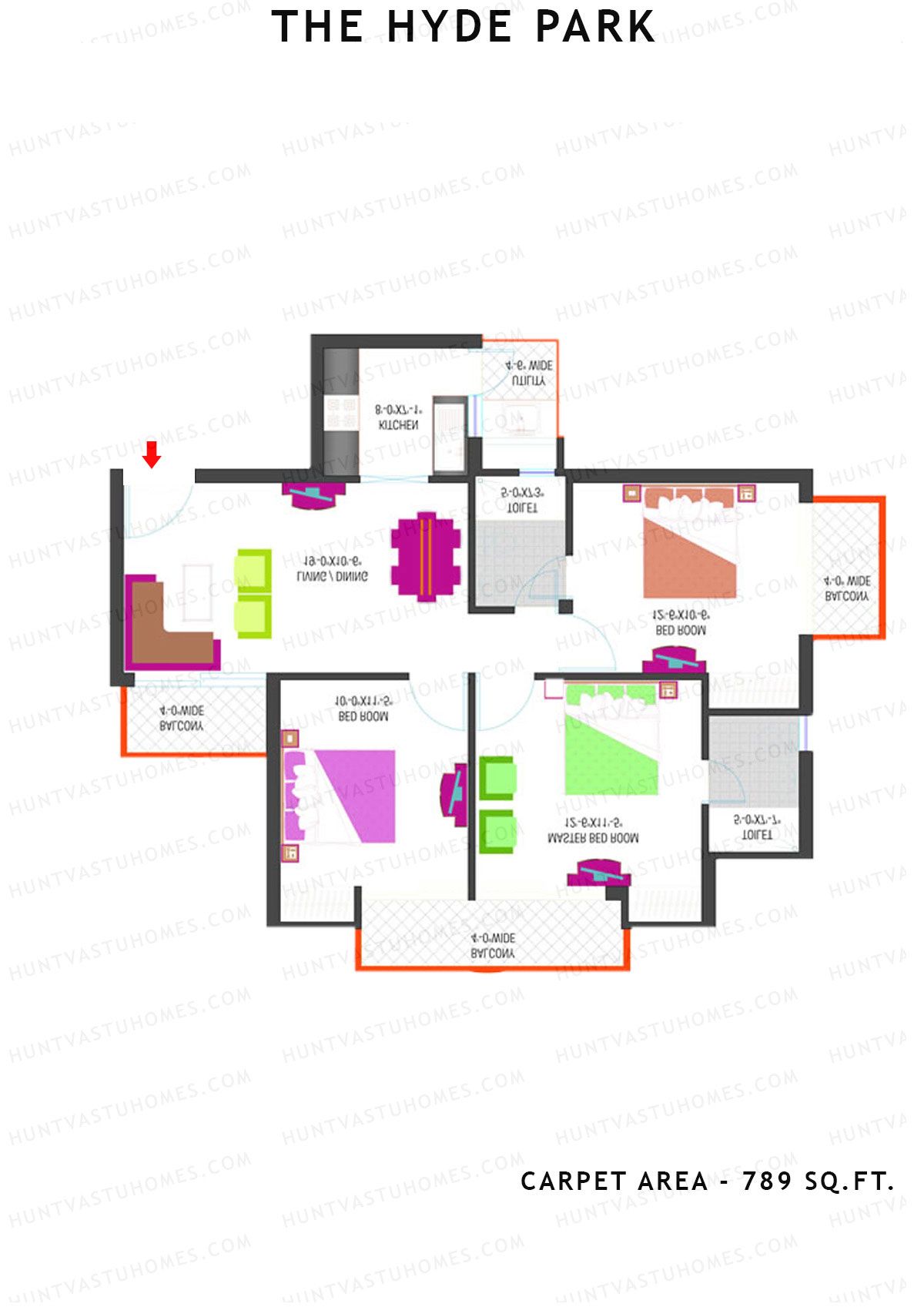 The Hyde Park Tower N Unit 1 Floor Plan