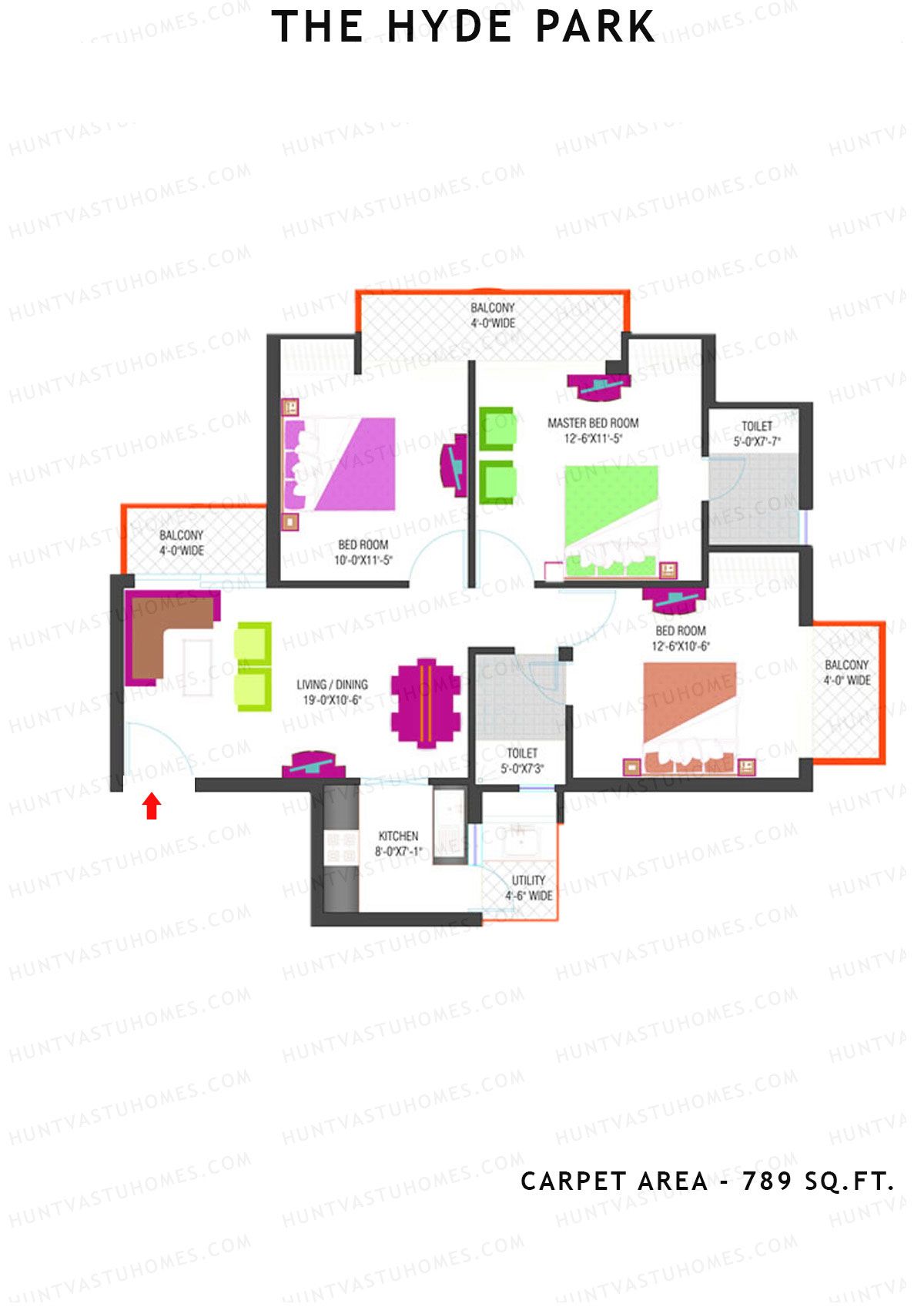 The Hyde Park Tower N Unit 2 Floor Plan