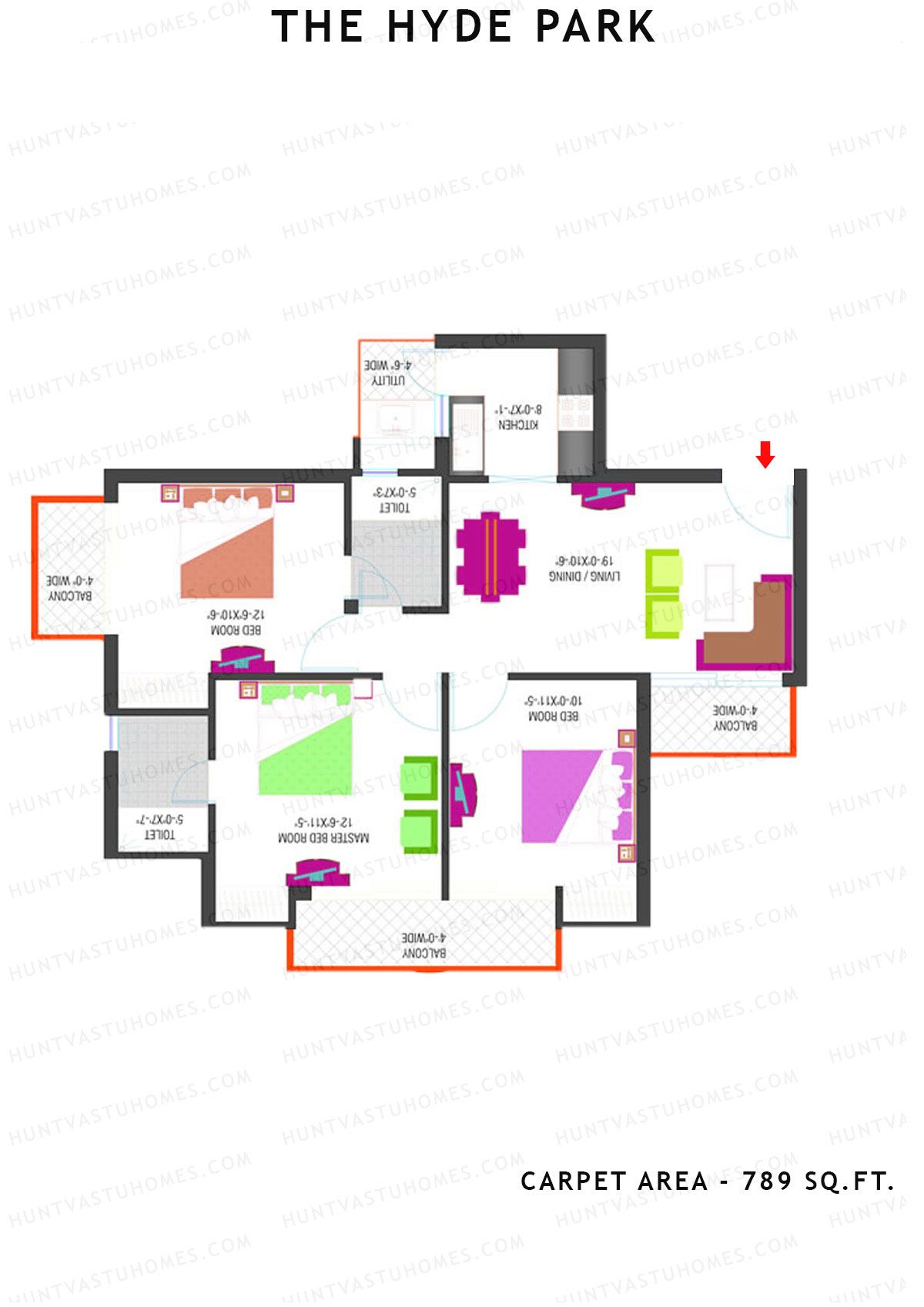The Hyde Park Tower N Unit 3 Floor Plan