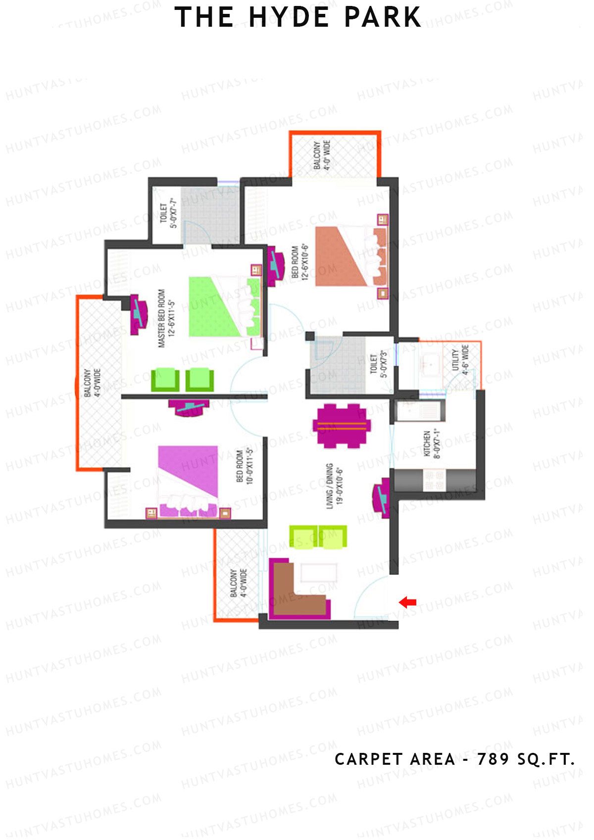 The Hyde Park Tower T Unit 2 Floor Plan