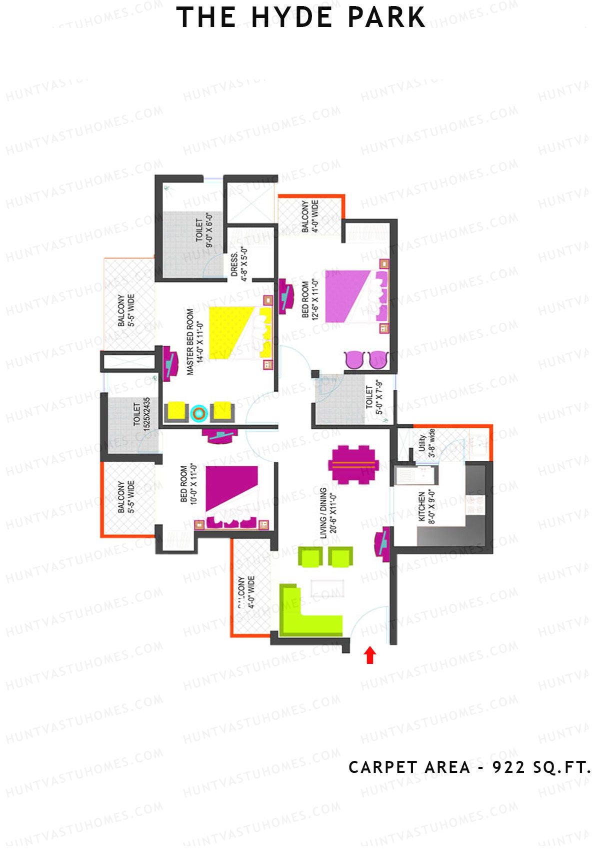 The Hyde Park Tower U Unit 2 Floor Plan