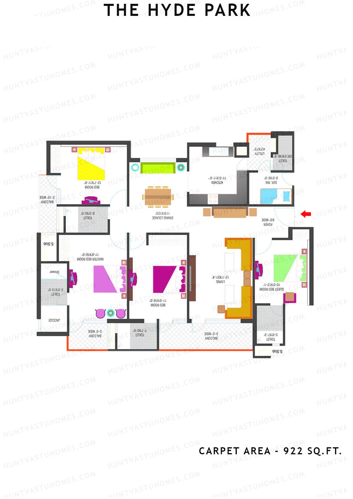 The Hyde Park Tower V Unit 2 Floor Plan