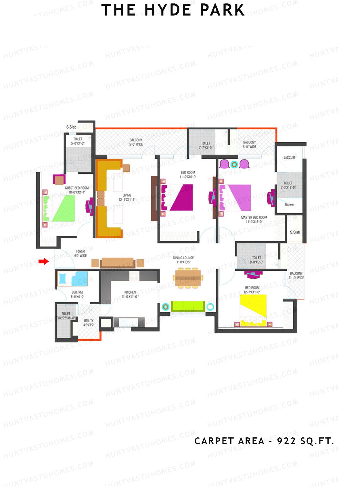 The Hyde Park Tower V Unit 3 Floor Plan