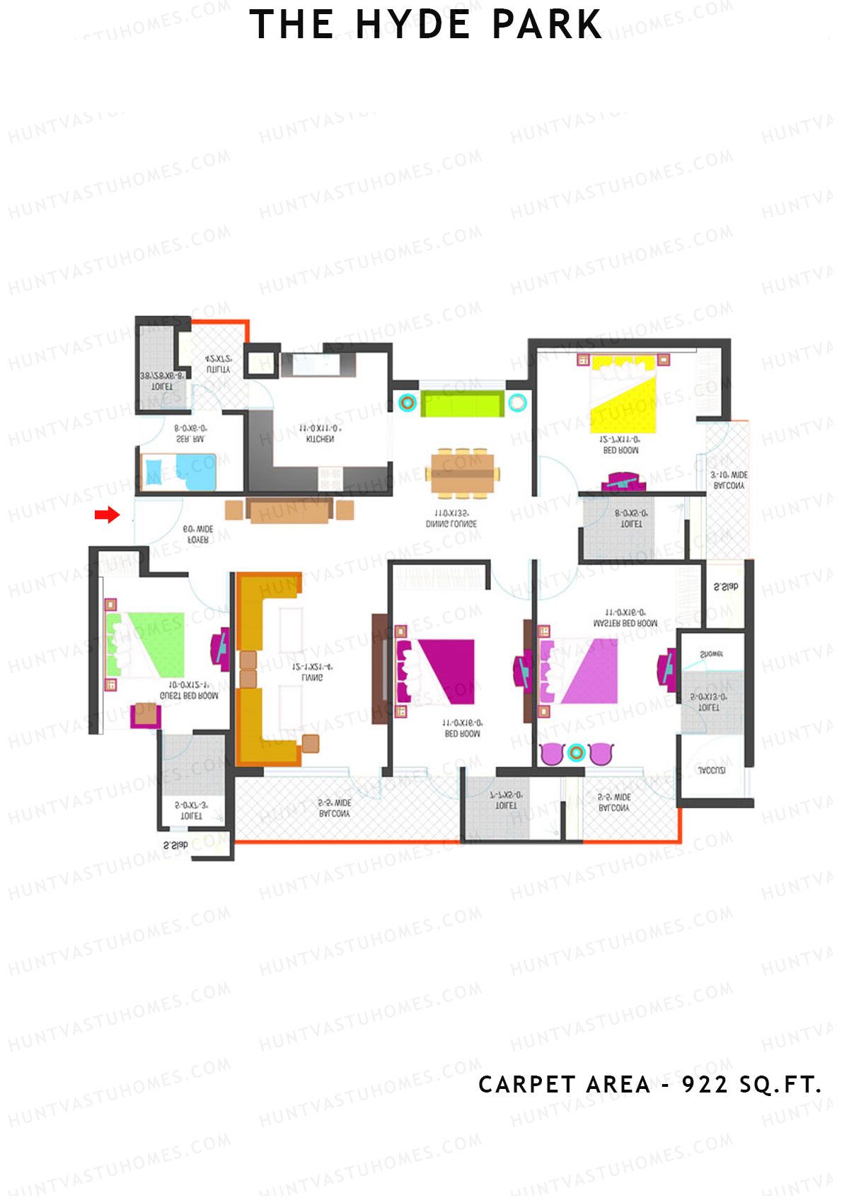 The Hyde Park Tower V Unit 4 Floor Plan