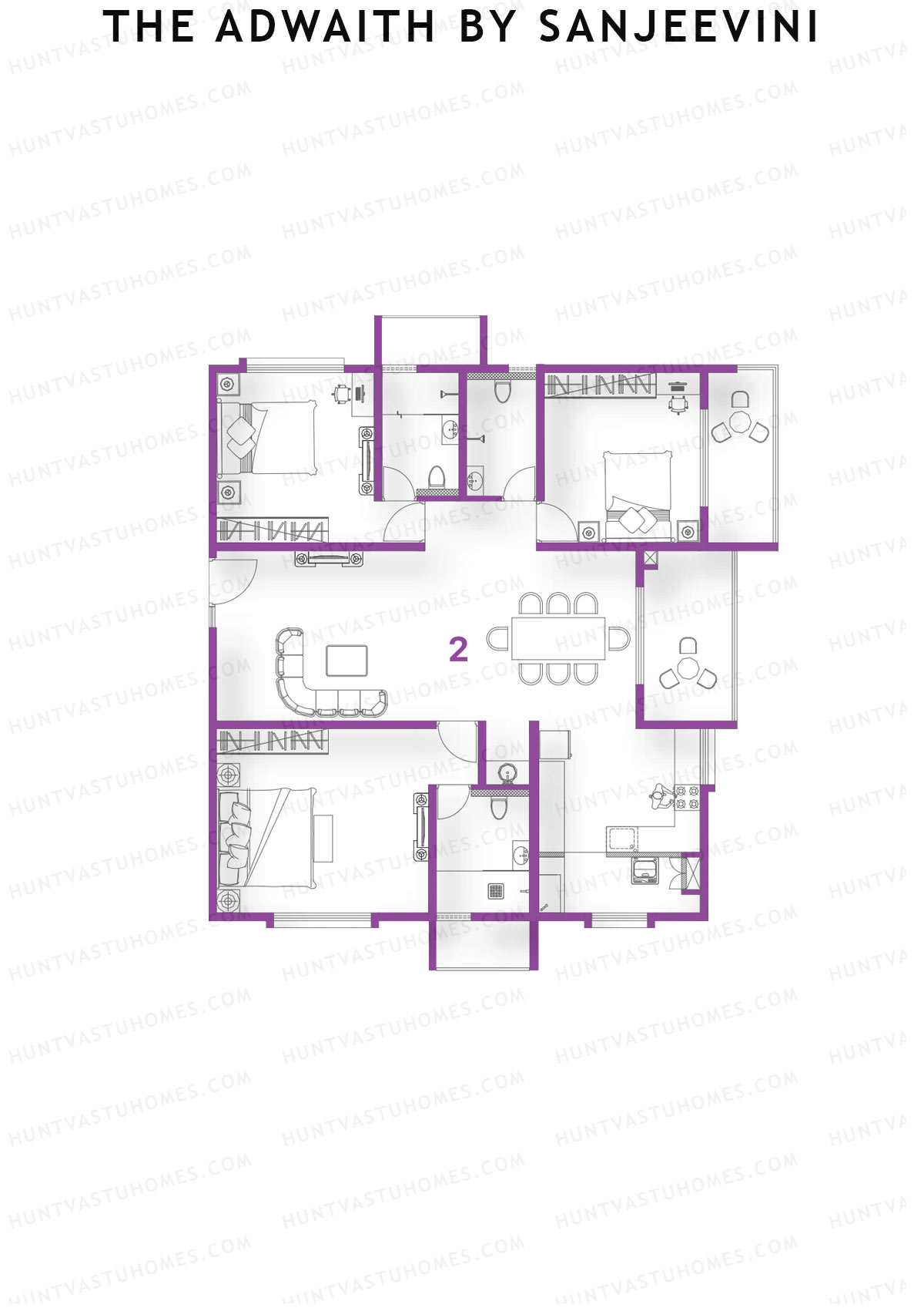 The Adwaith by Sanjeevini Aarka Unit 2  Floor Plan