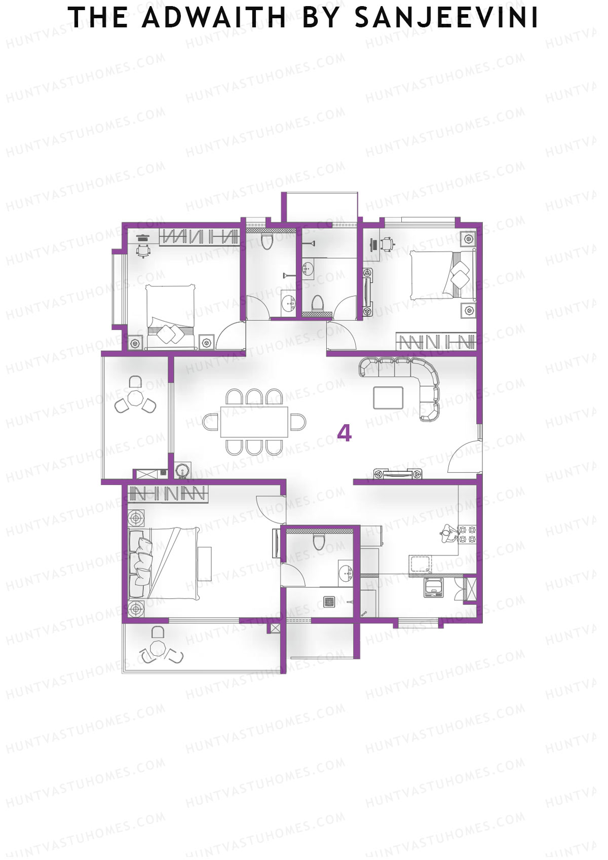 The Adwaith by Sanjeevini Aarka Unit 4  Floor Plan