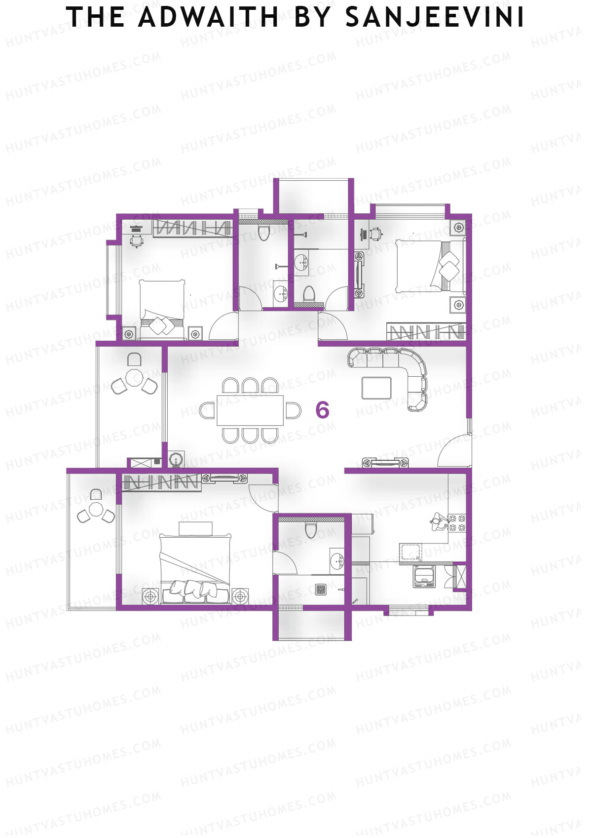 The Adwaith by Sanjeevini Aarka Unit 6  Floor Plan
