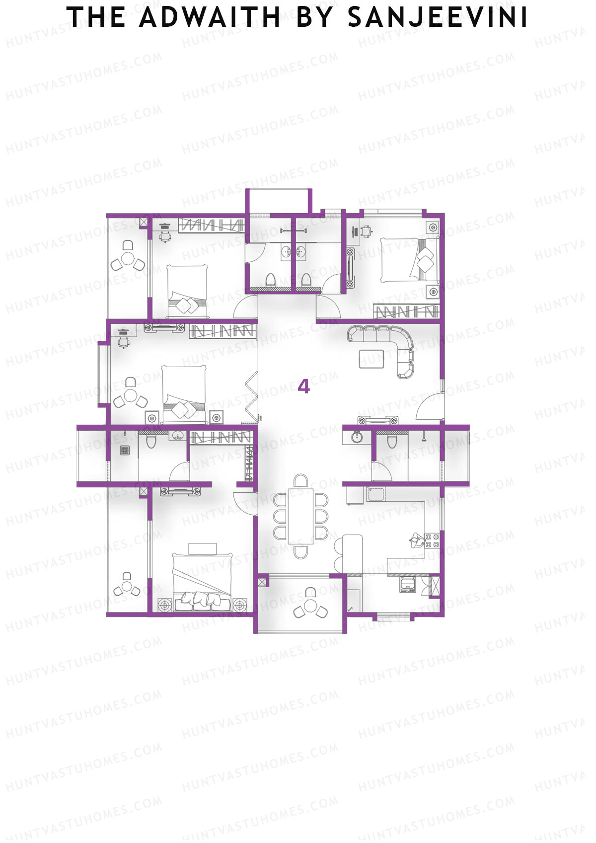 The Adwaith by Sanjeevini Anila Unit 4  Floor Plan