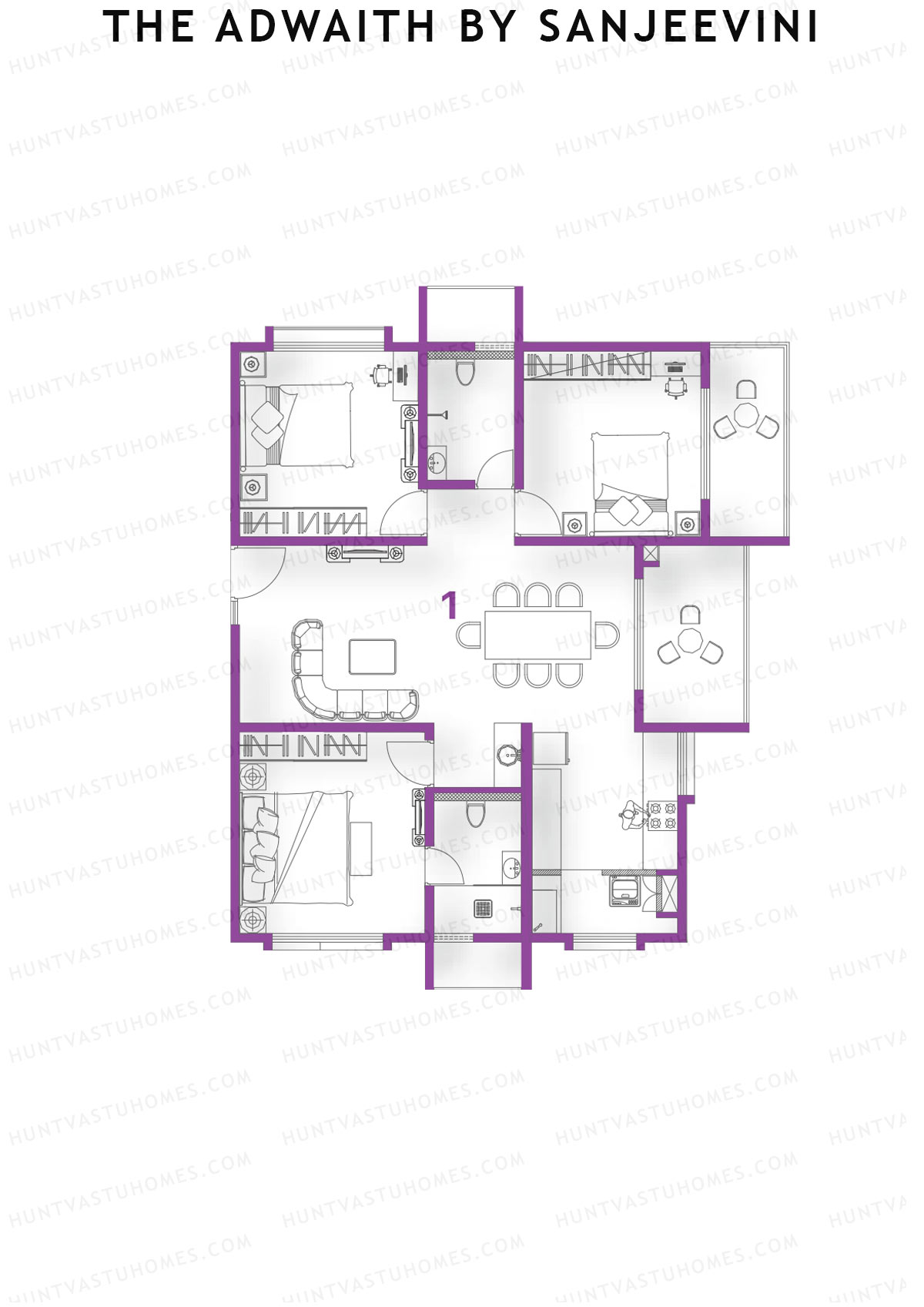 The Adwaith by Sanjeevini Tower Aqua Unit 1  Floor Plan