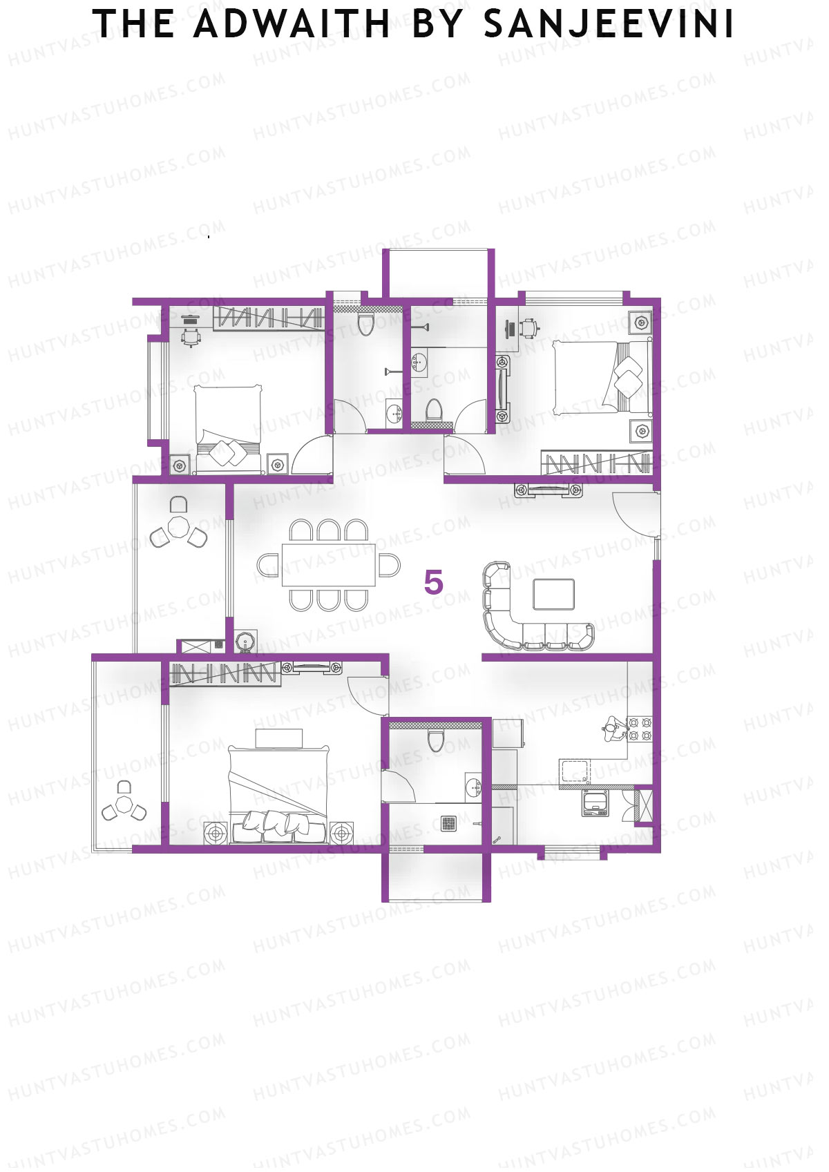 The Adwaith by Sanjeevini Tower Aqua Unit 5  Floor Plan