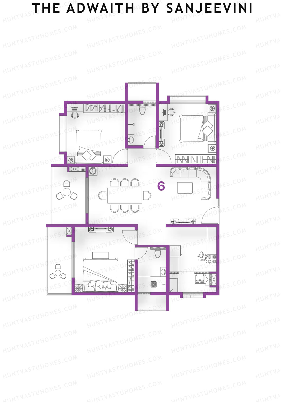 The Adwaith by Sanjeevini Aranya Unit 4  Floor Plan