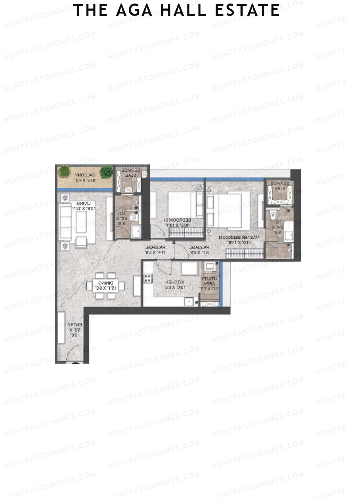 The Aga Hall Estate Wing B Unit 4 Floor Plan