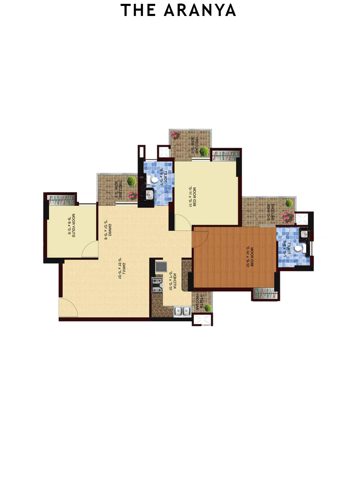The Aranya Tower C Unit 1 Floor Plan
