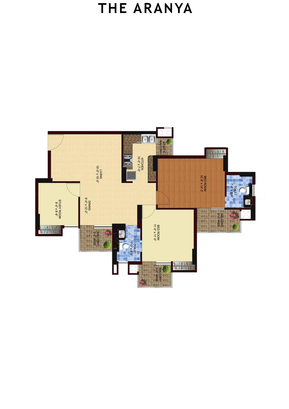 The Aranya Tower C Unit 2 Floor Plan