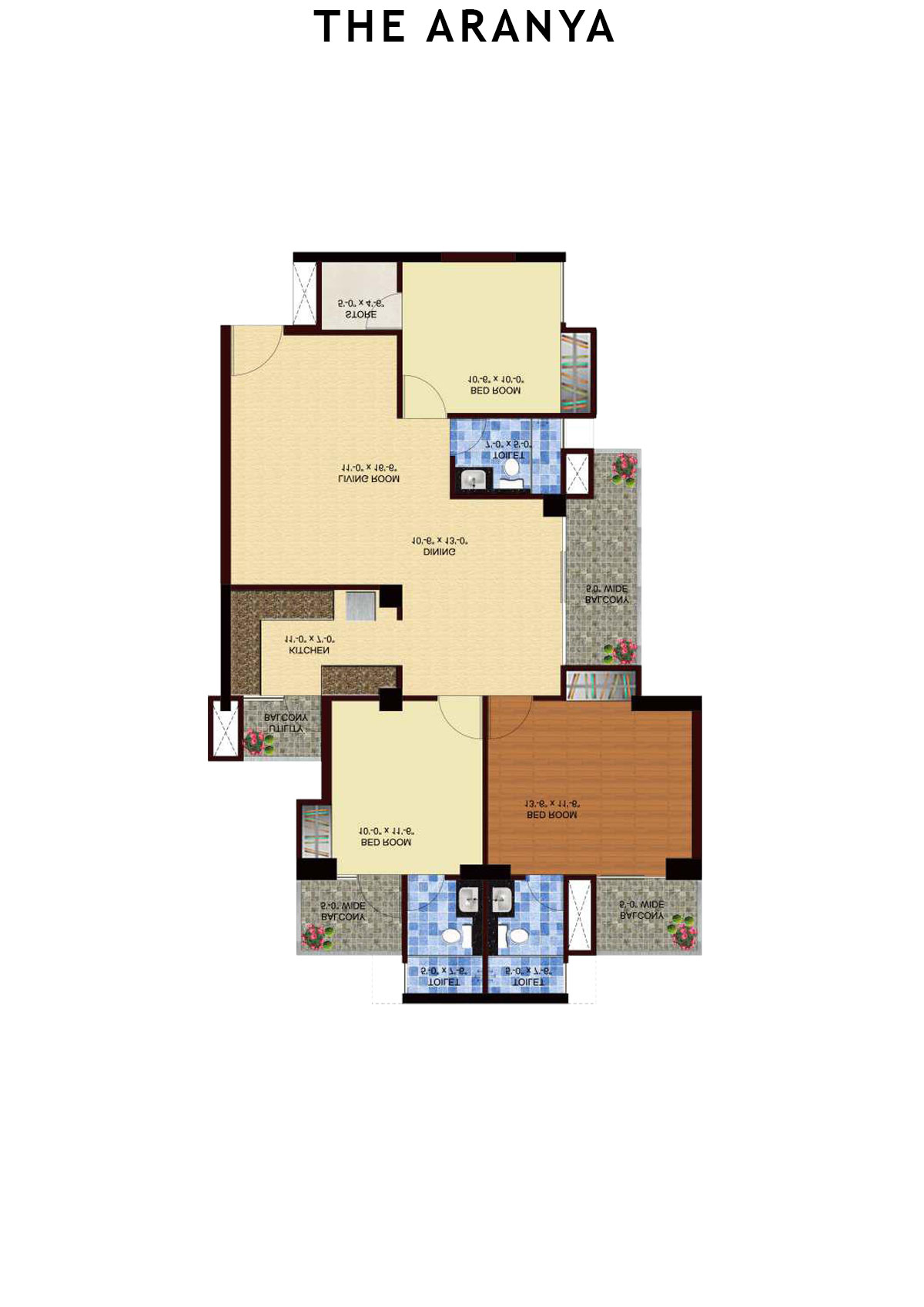The Aranya Tower C Unit 3 Floor Plan