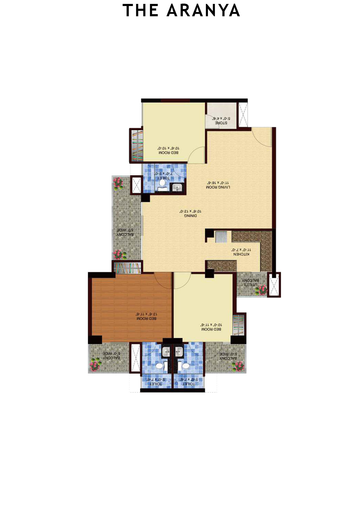 The Aranya Tower C Unit 4 Floor Plan