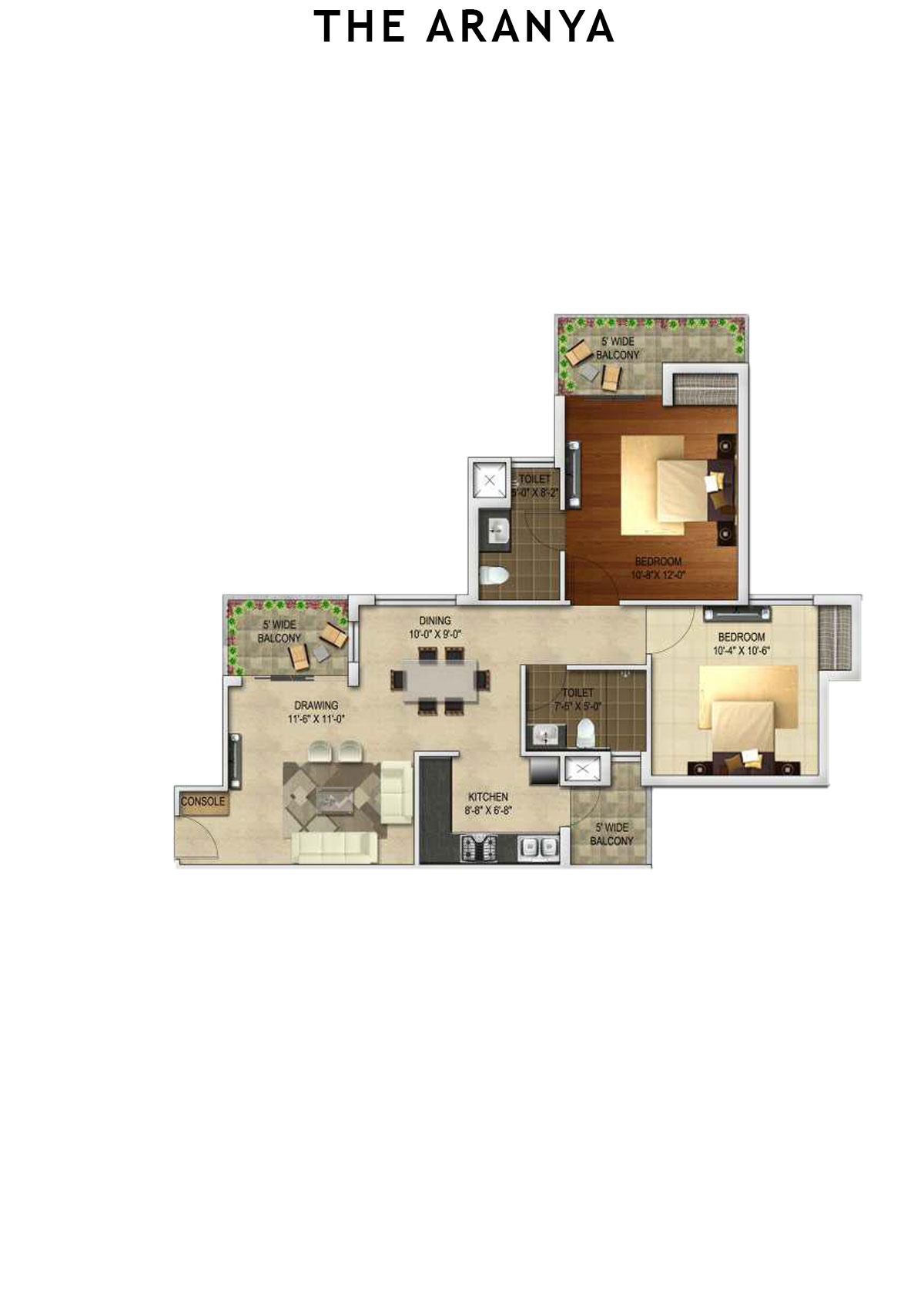 The Aranya Tower E Unit 1 Floor Plan