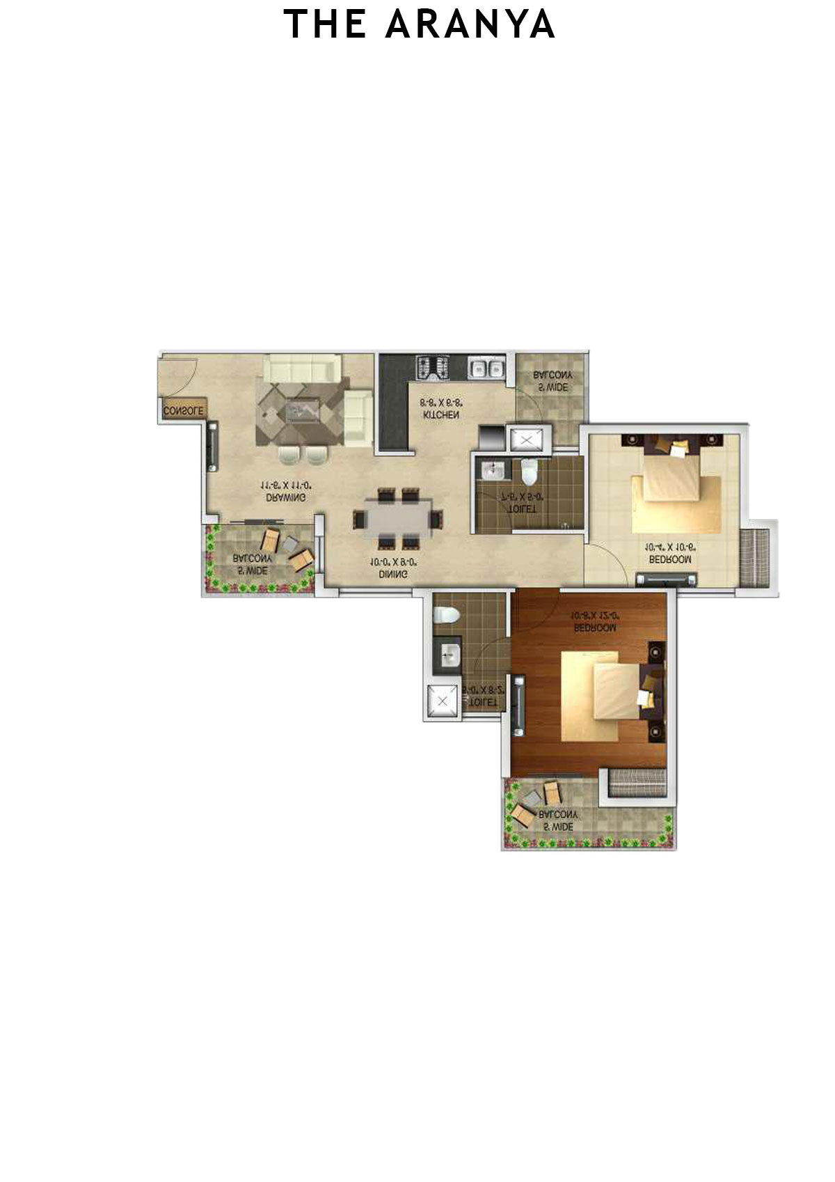 The Aranya Tower E Unit 2 Floor Plan
