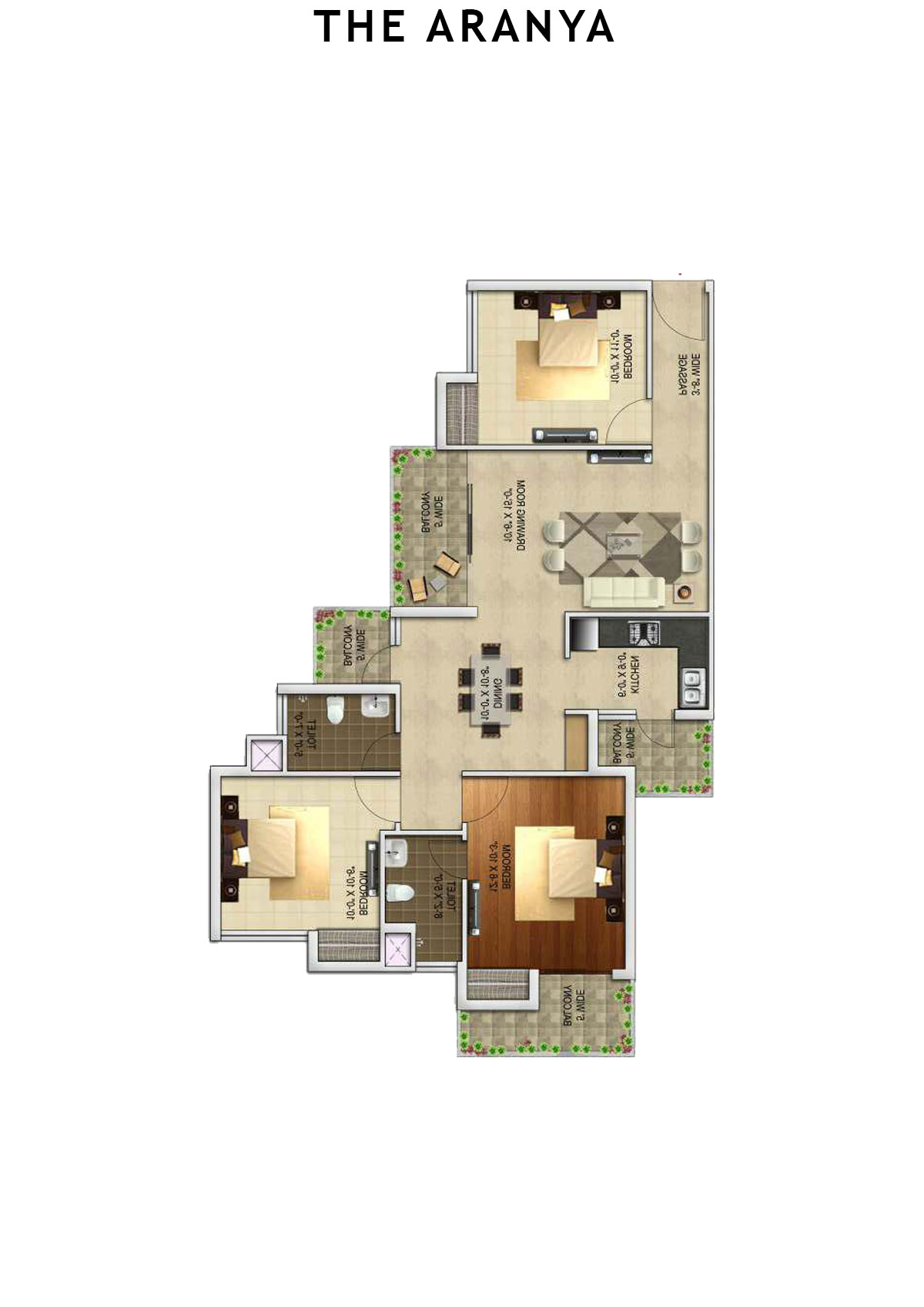 The Aranya Tower E Unit 4 Floor Plan