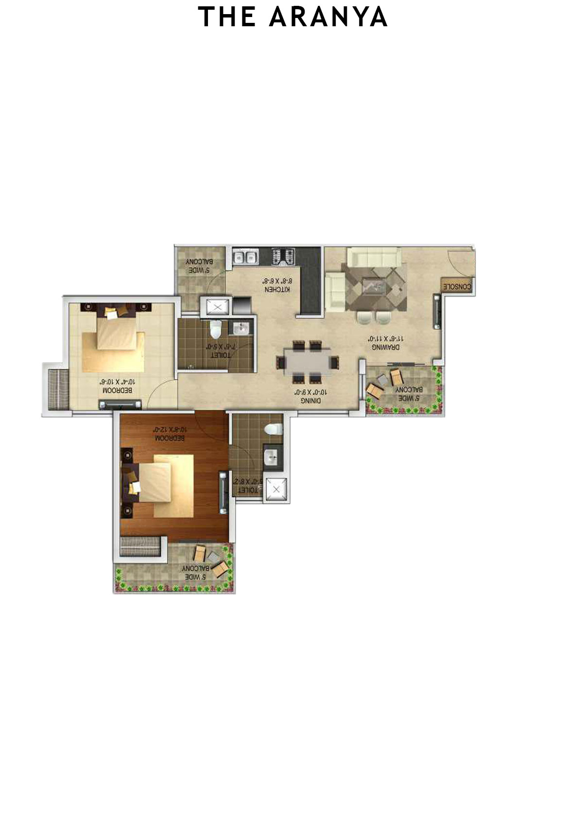 The Aranya Tower E Unit 5 Floor Plan