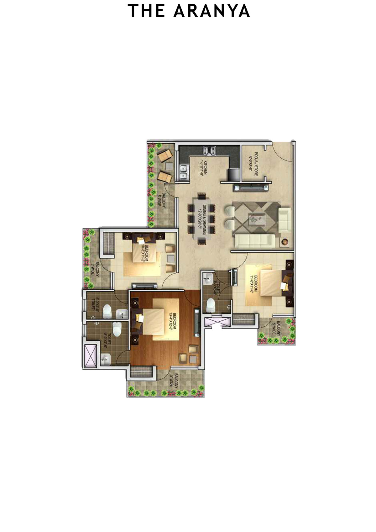 The Aranya Tower F Unit 2 Floor Plan