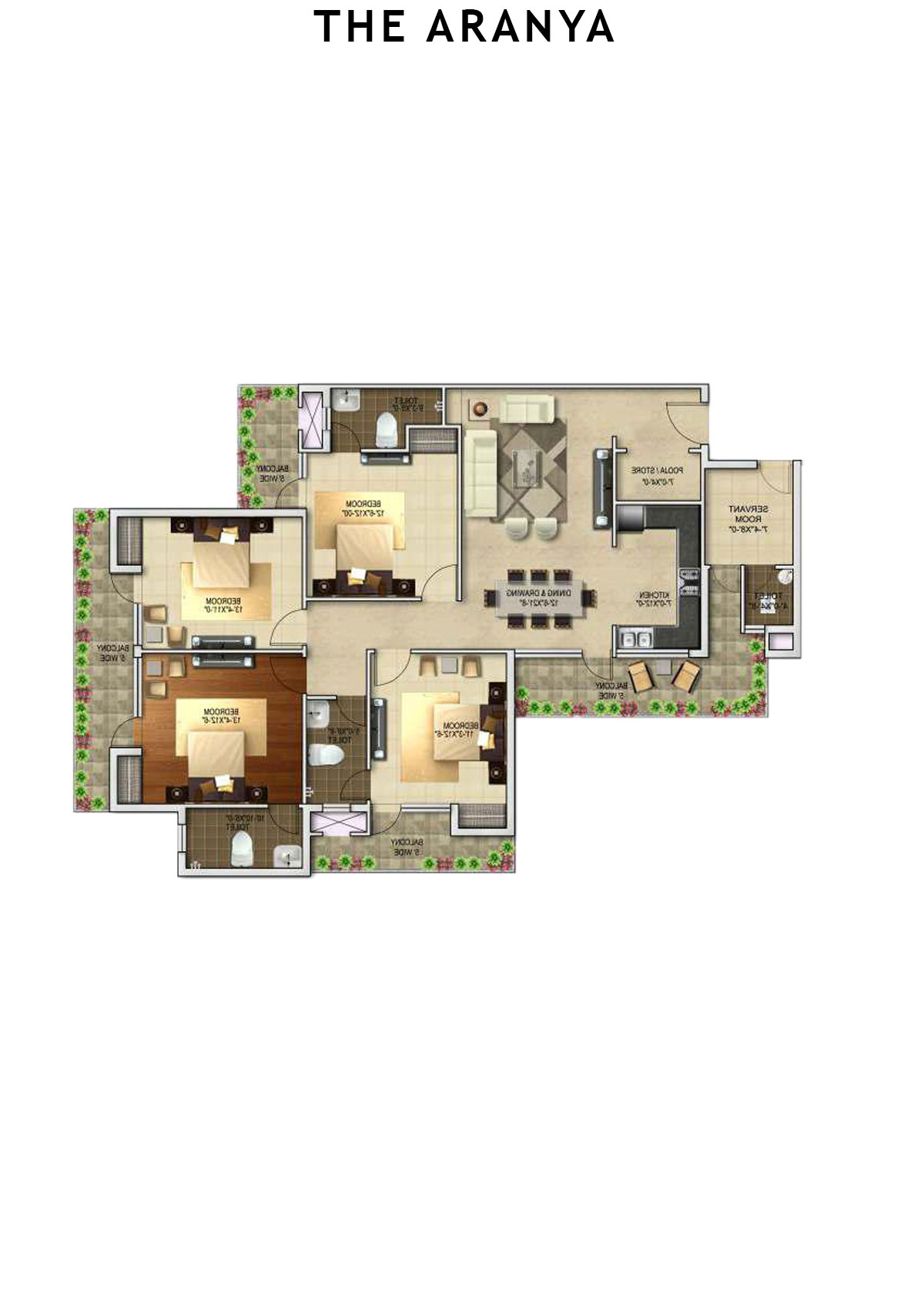 The Aranya Tower F Unit 3 Floor Plan