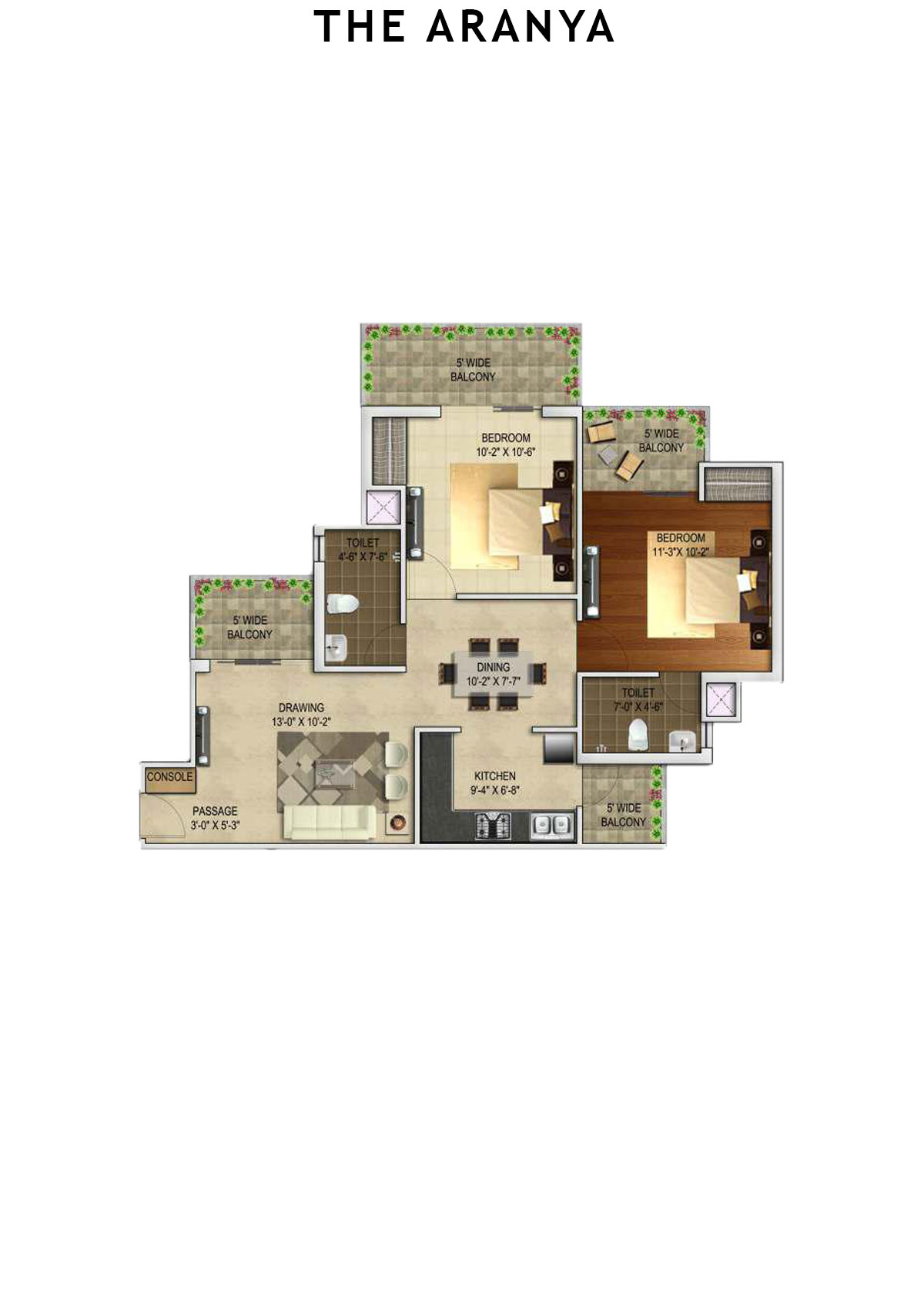 The Aranya Tower M Unit 1 Floor Plan