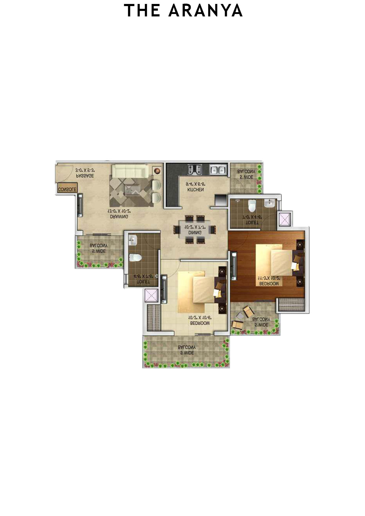 The Aranya Tower M Unit 2 Floor Plan