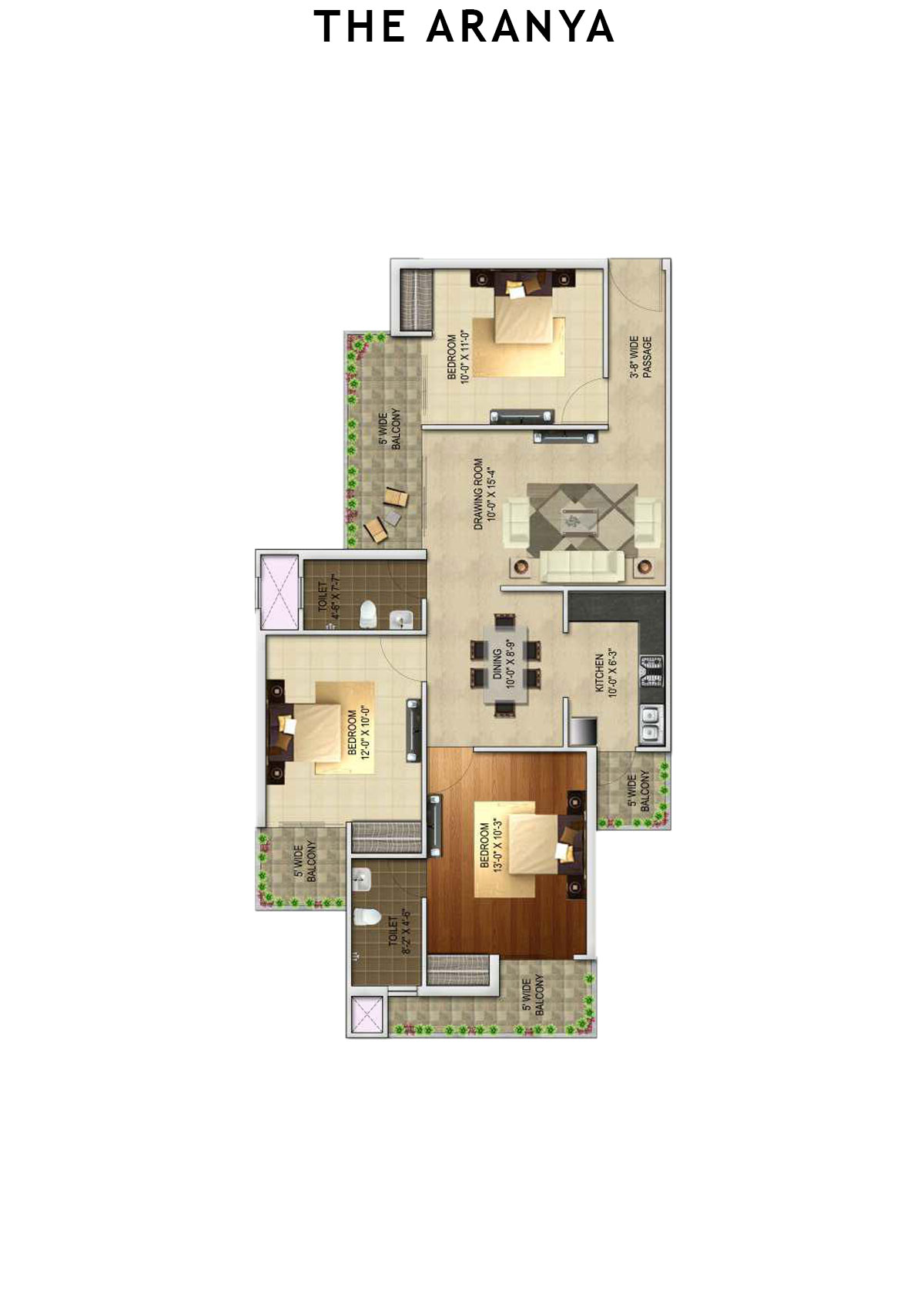 The Aranya Tower M Unit 4 Floor Plan