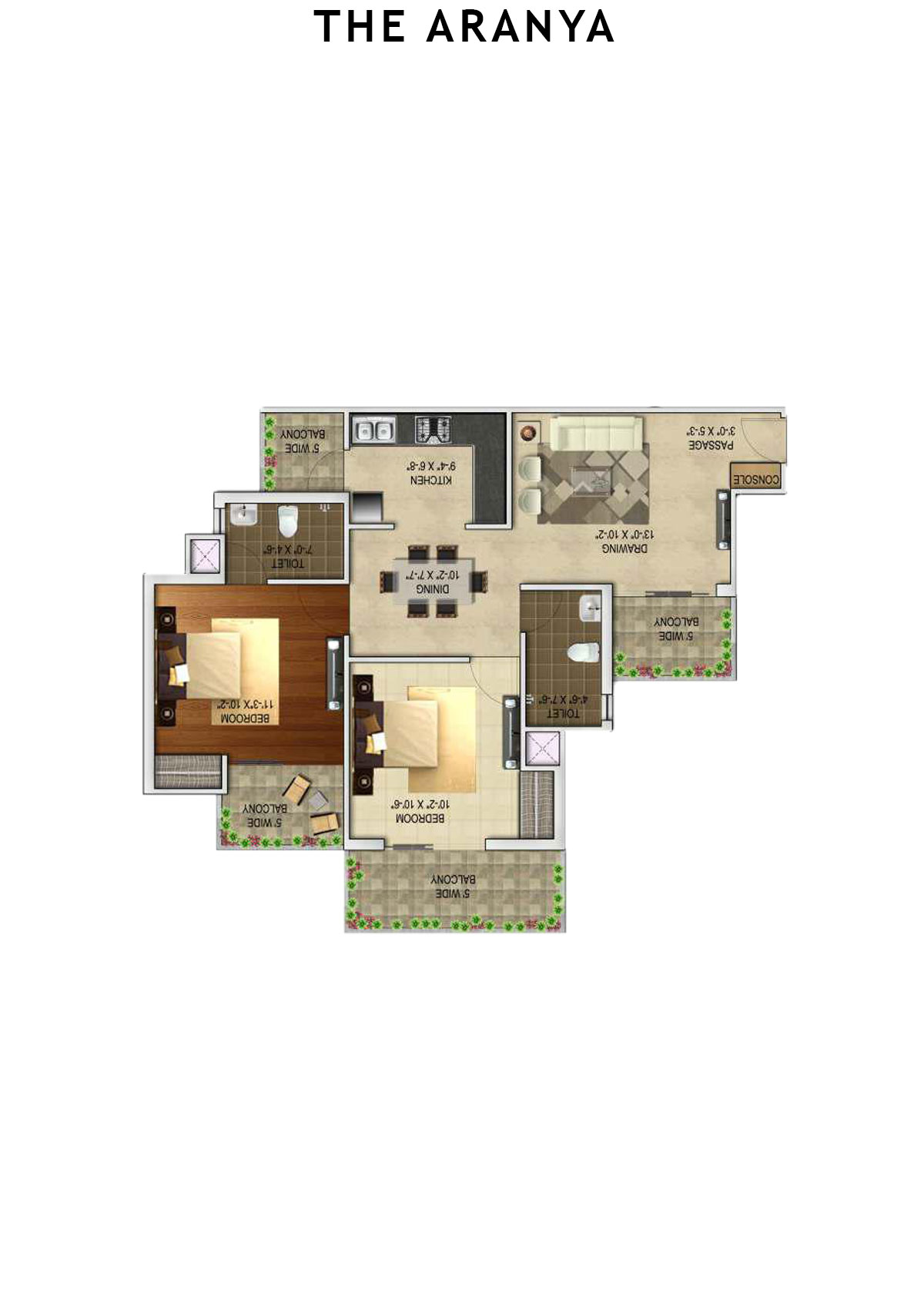 The Aranya Tower M Unit 5 Floor Plan