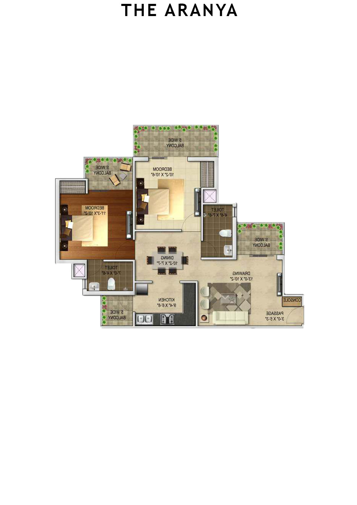 The Aranya Tower M Unit 6 Floor Plan