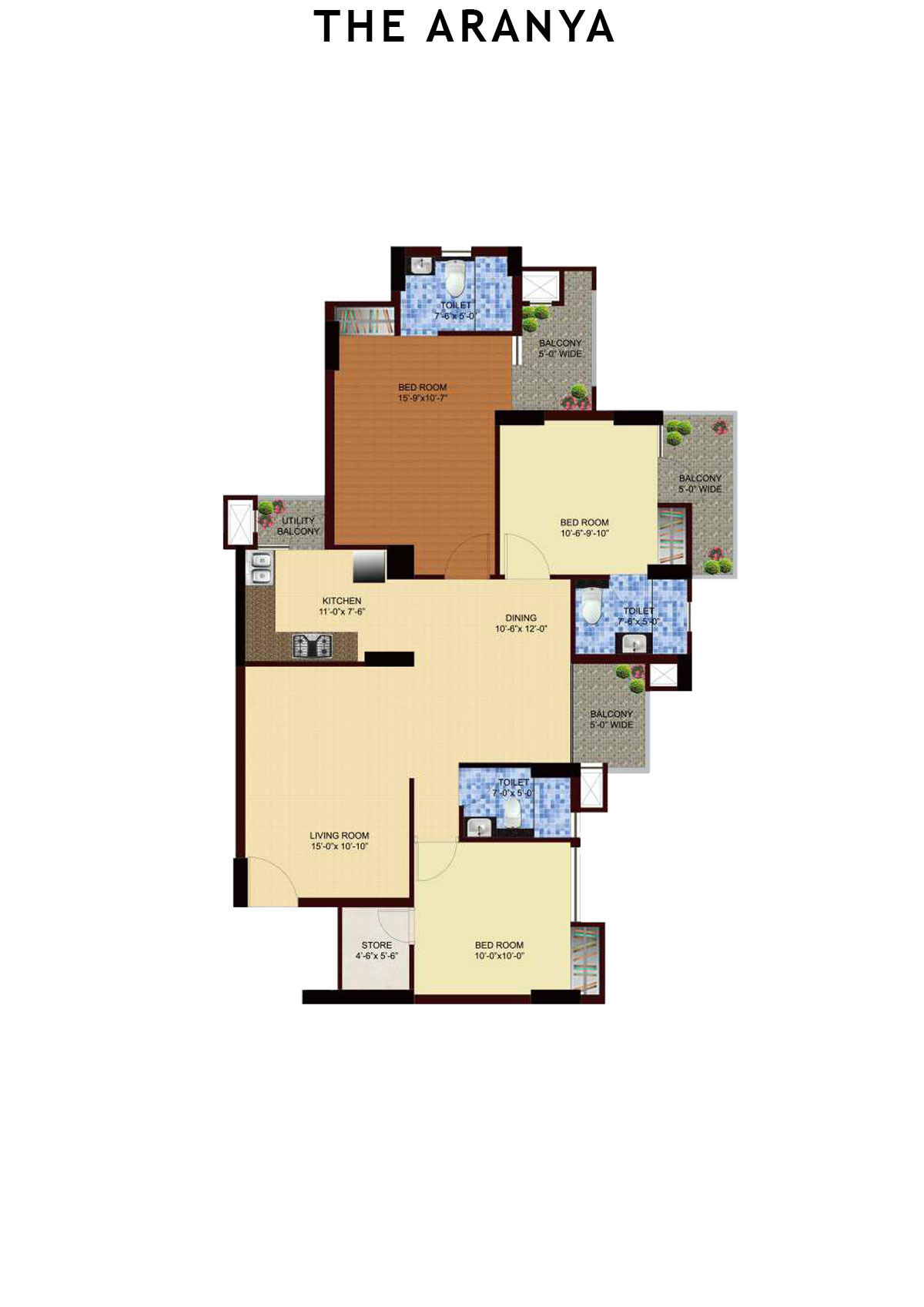 The Aranya Tower T5 Unit 2 Floor Plan